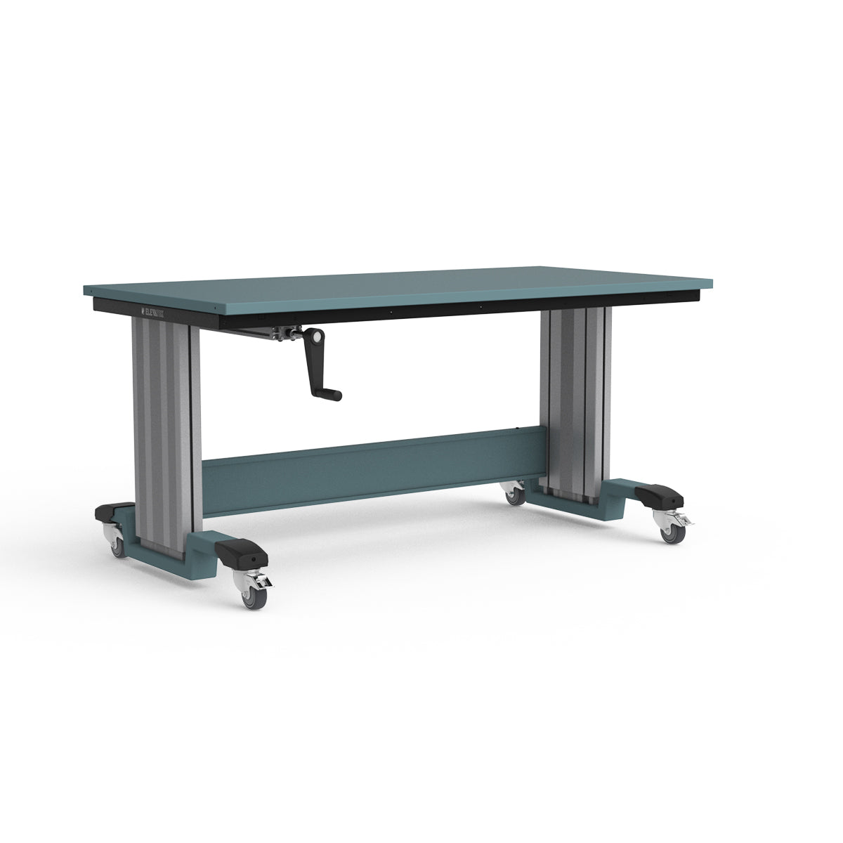 Mobile Adjustable Height Workbench - Painted Steel Top
