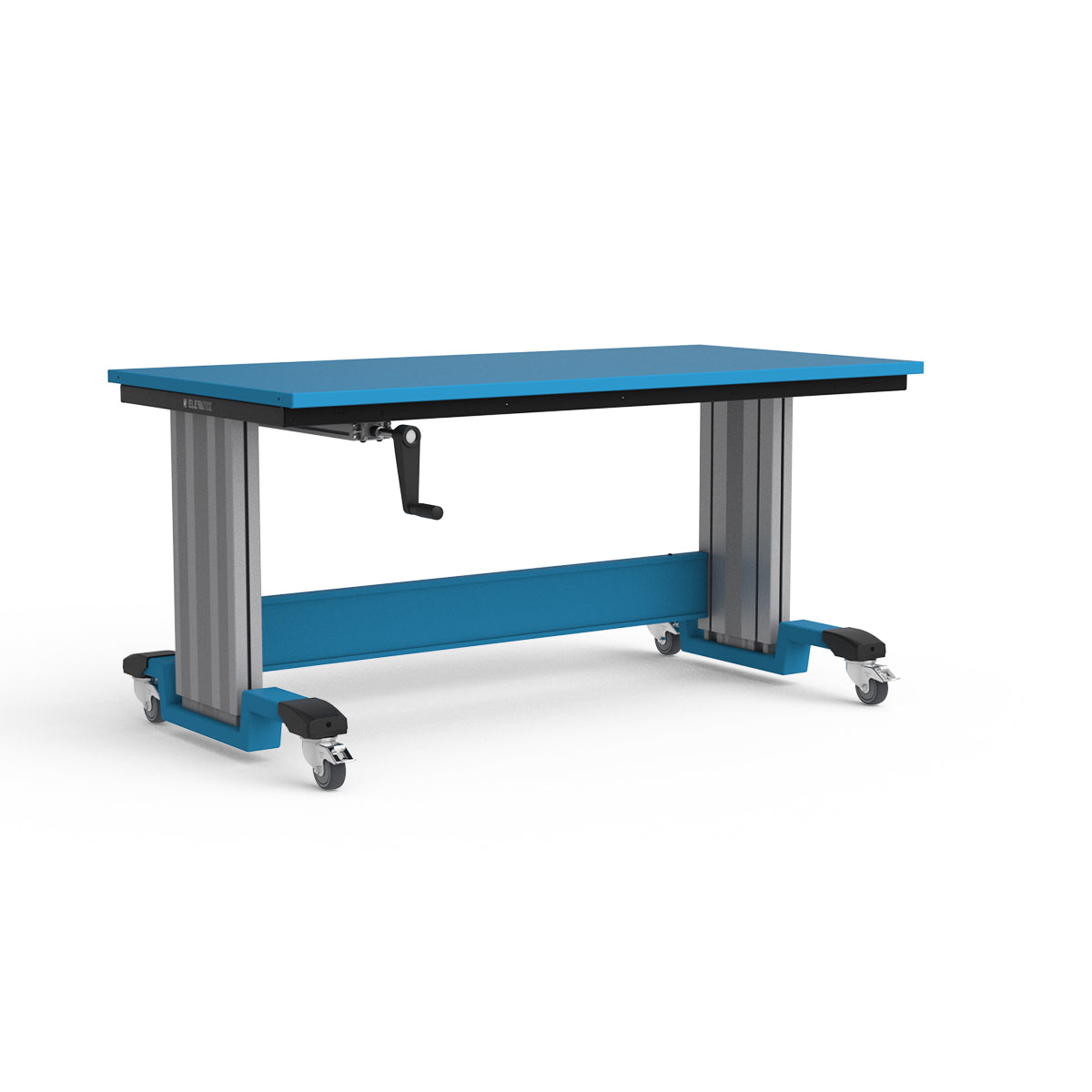Mobile Adjustable Height Workbench - Painted Steel Top