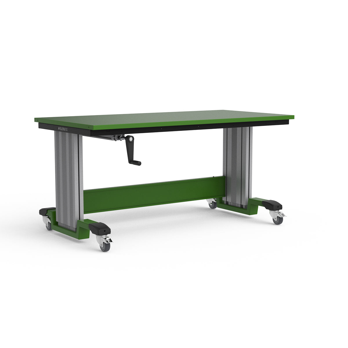 Mobile Adjustable Height Workbench - Painted Steel Top