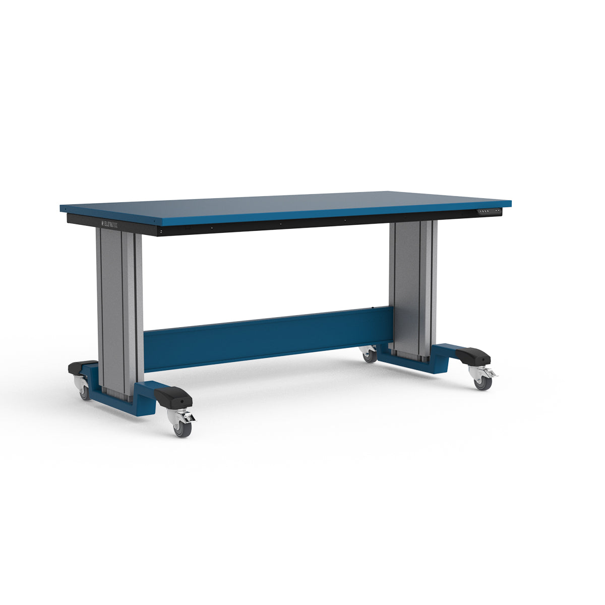 Mobile Adjustable Height Workbench - Painted Steel Top