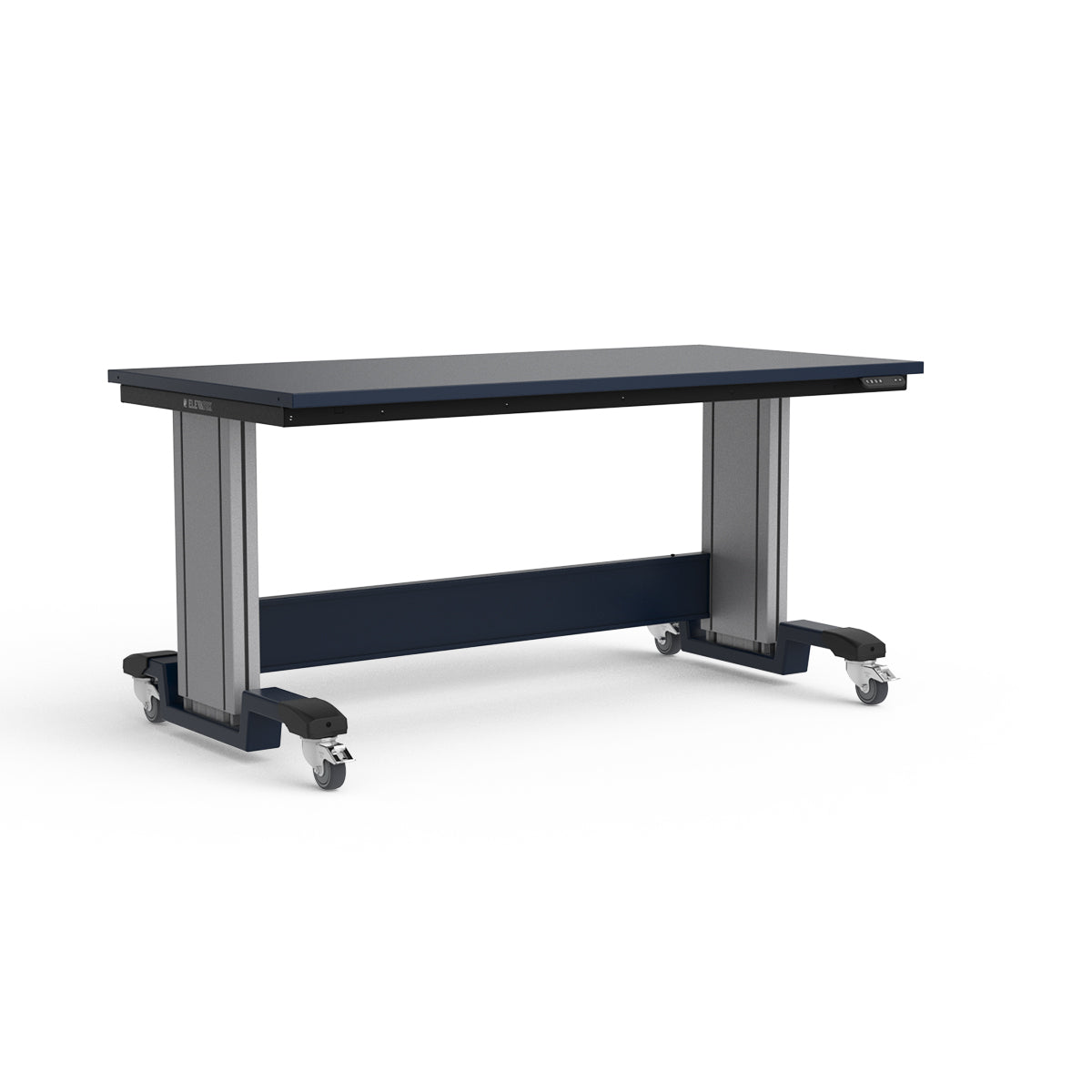 Mobile Adjustable Height Workbench - Painted Steel Top
