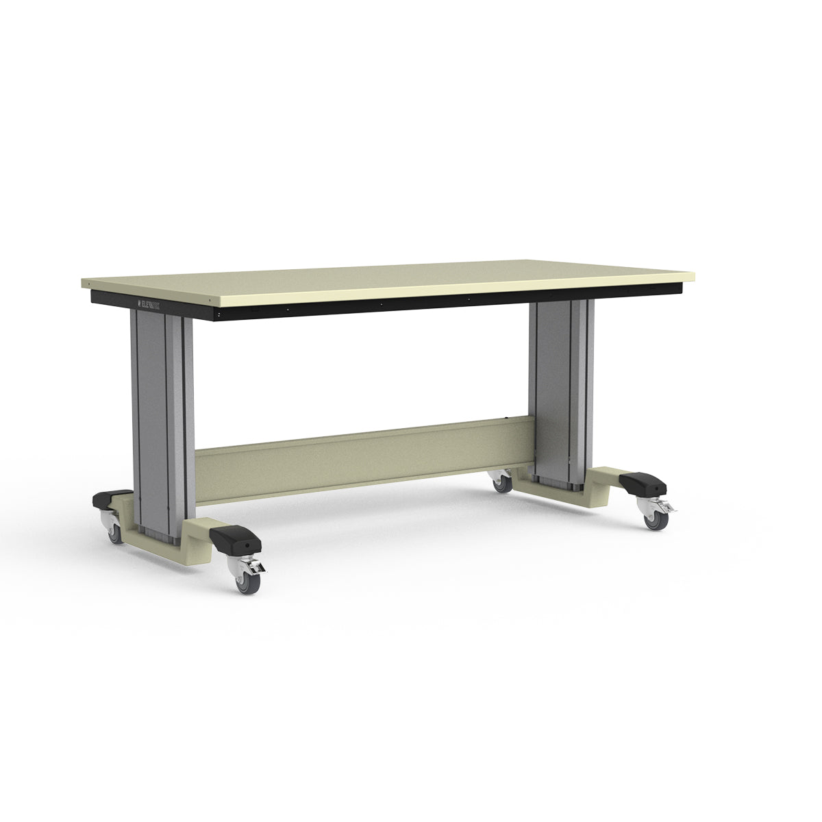 Mobile Adjustable Height Workbench - Painted Steel Top