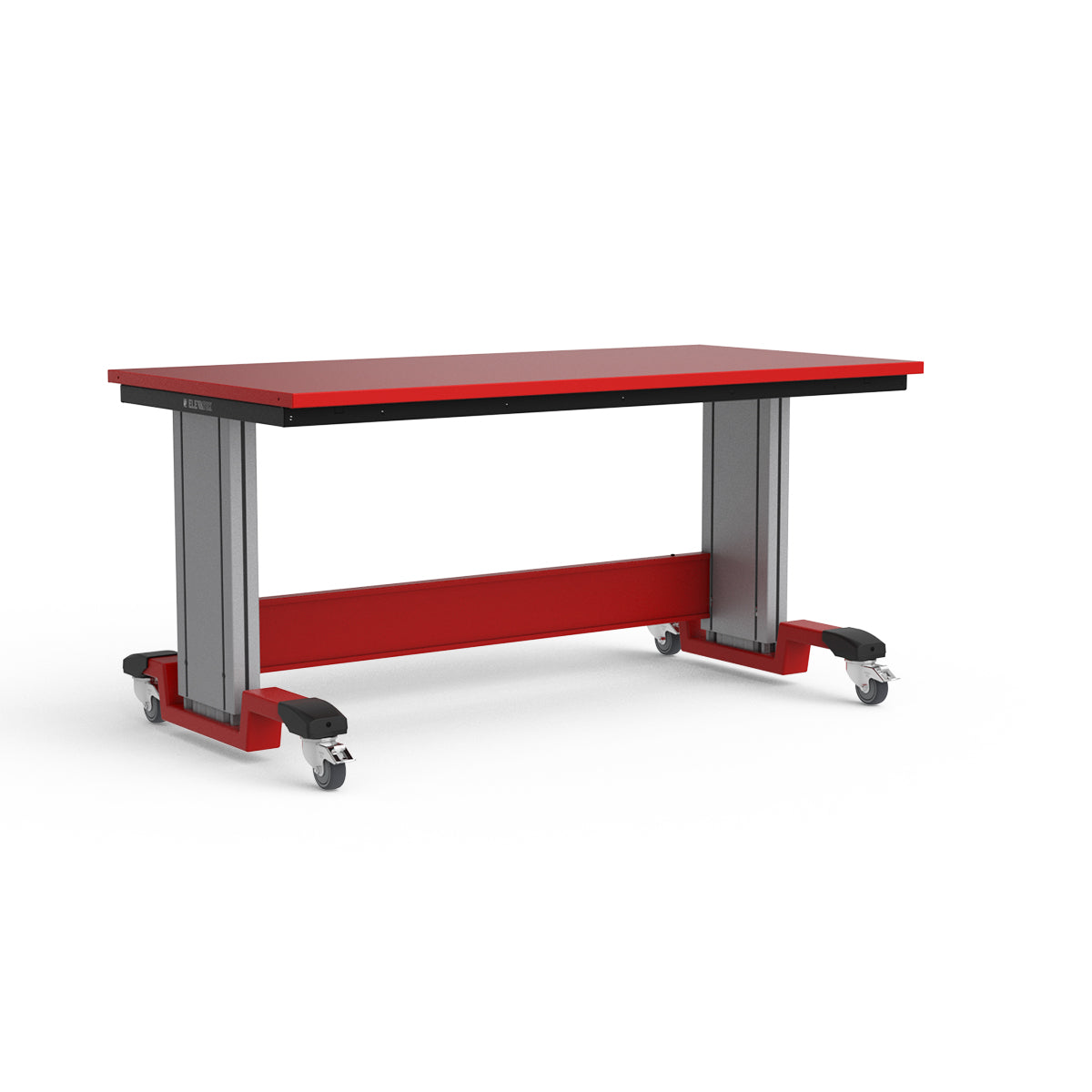 Mobile Adjustable Height Workbench - Painted Steel Top