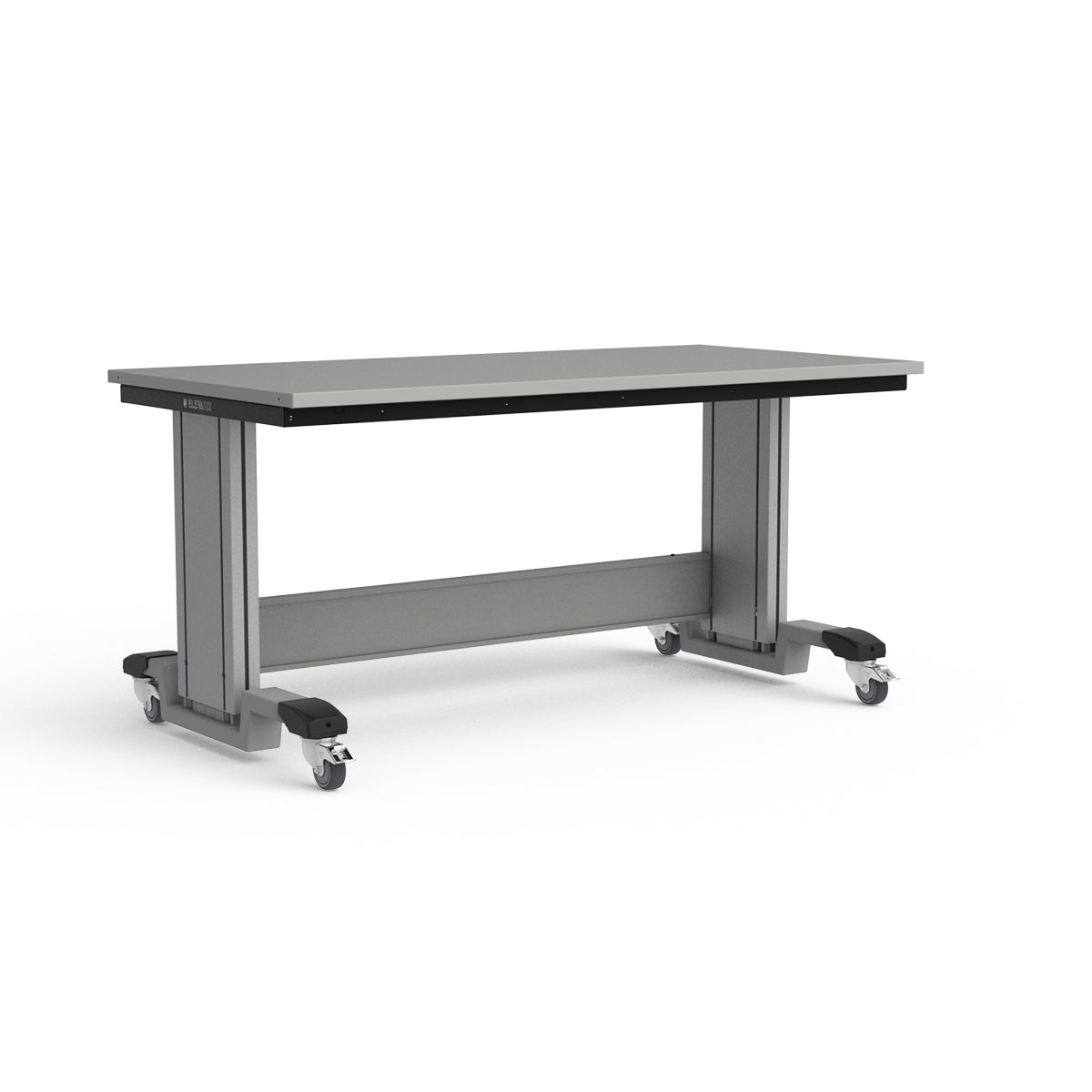 Mobile Adjustable Height Workbench - Painted Steel Top