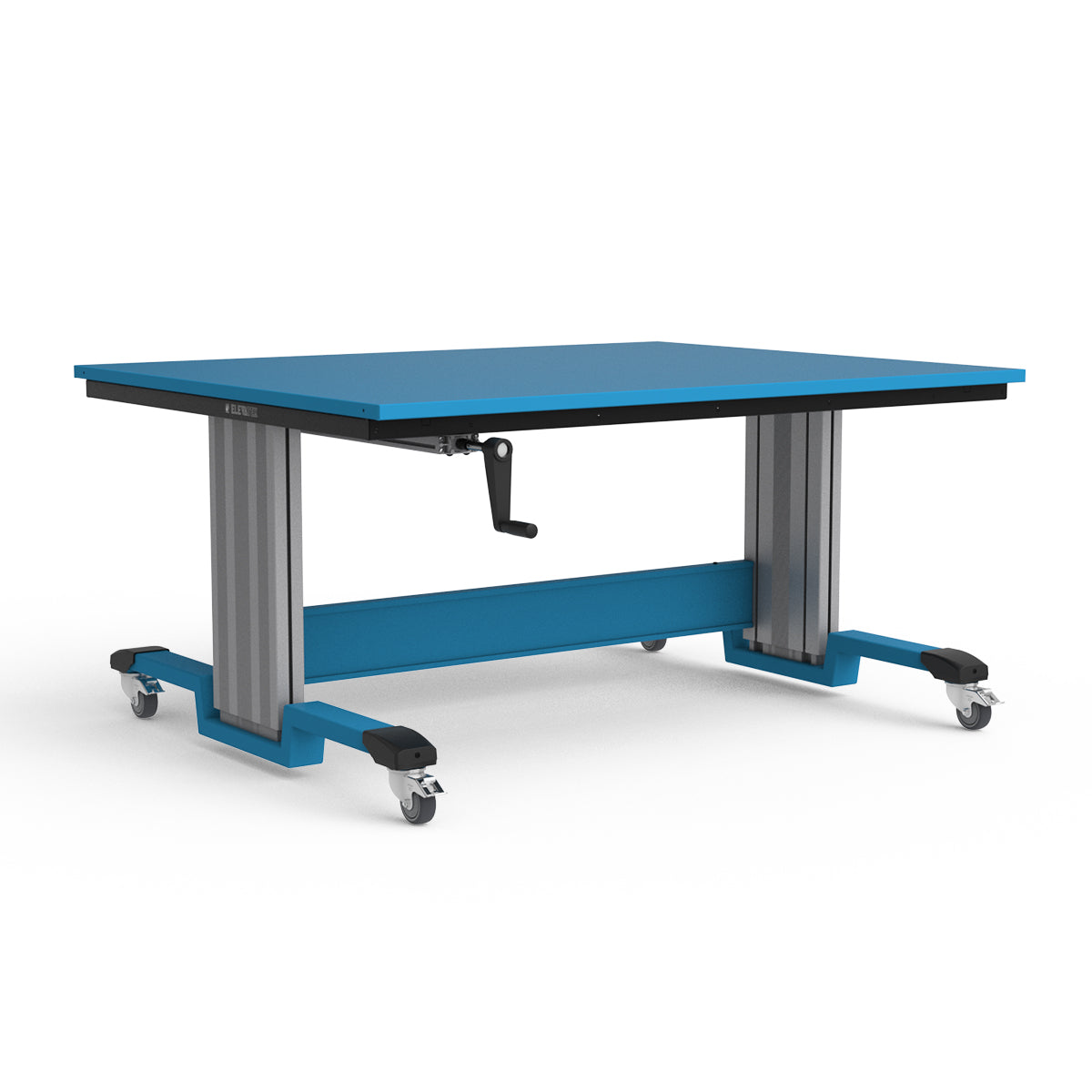 Mobile Adjustable Height Workbench - Painted Steel Top