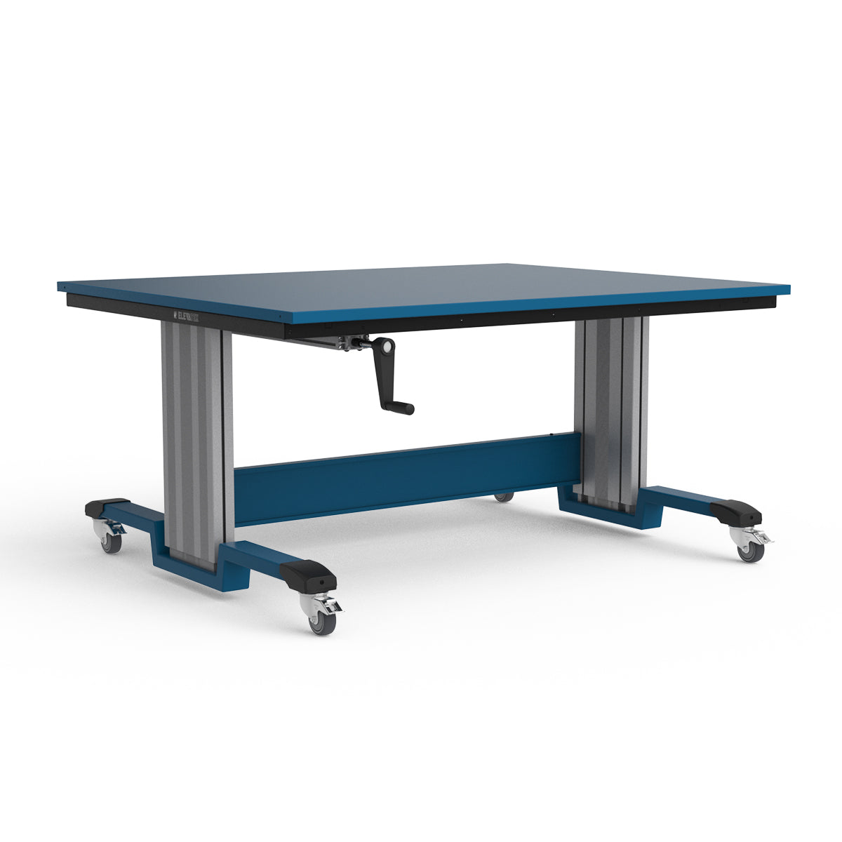 Mobile Adjustable Height Workbench - Painted Steel Top