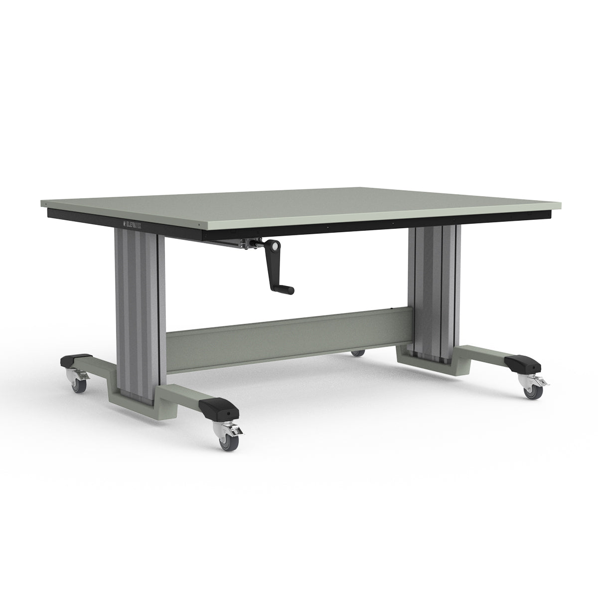 Mobile Adjustable Height Workbench - Painted Steel Top