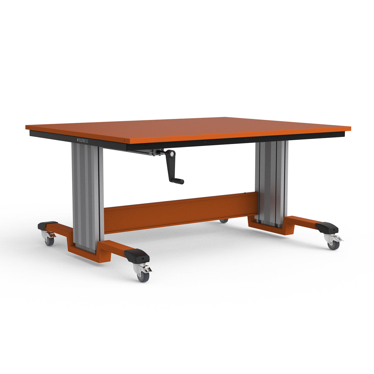 Mobile Adjustable Height Workbench - Painted Steel Top
