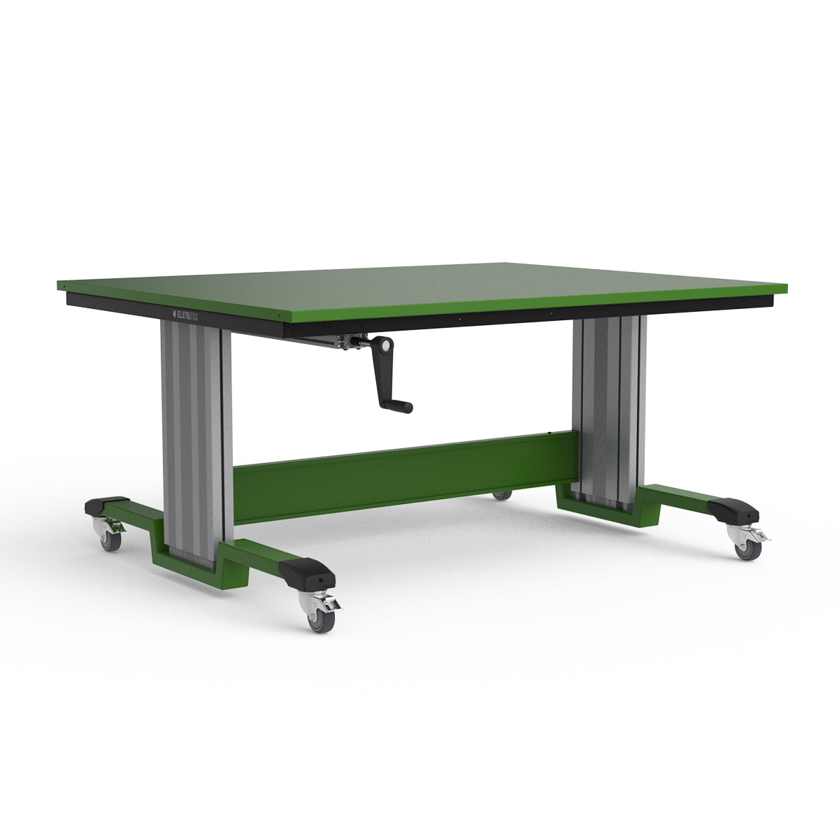 Mobile Adjustable Height Workbench - Painted Steel Top