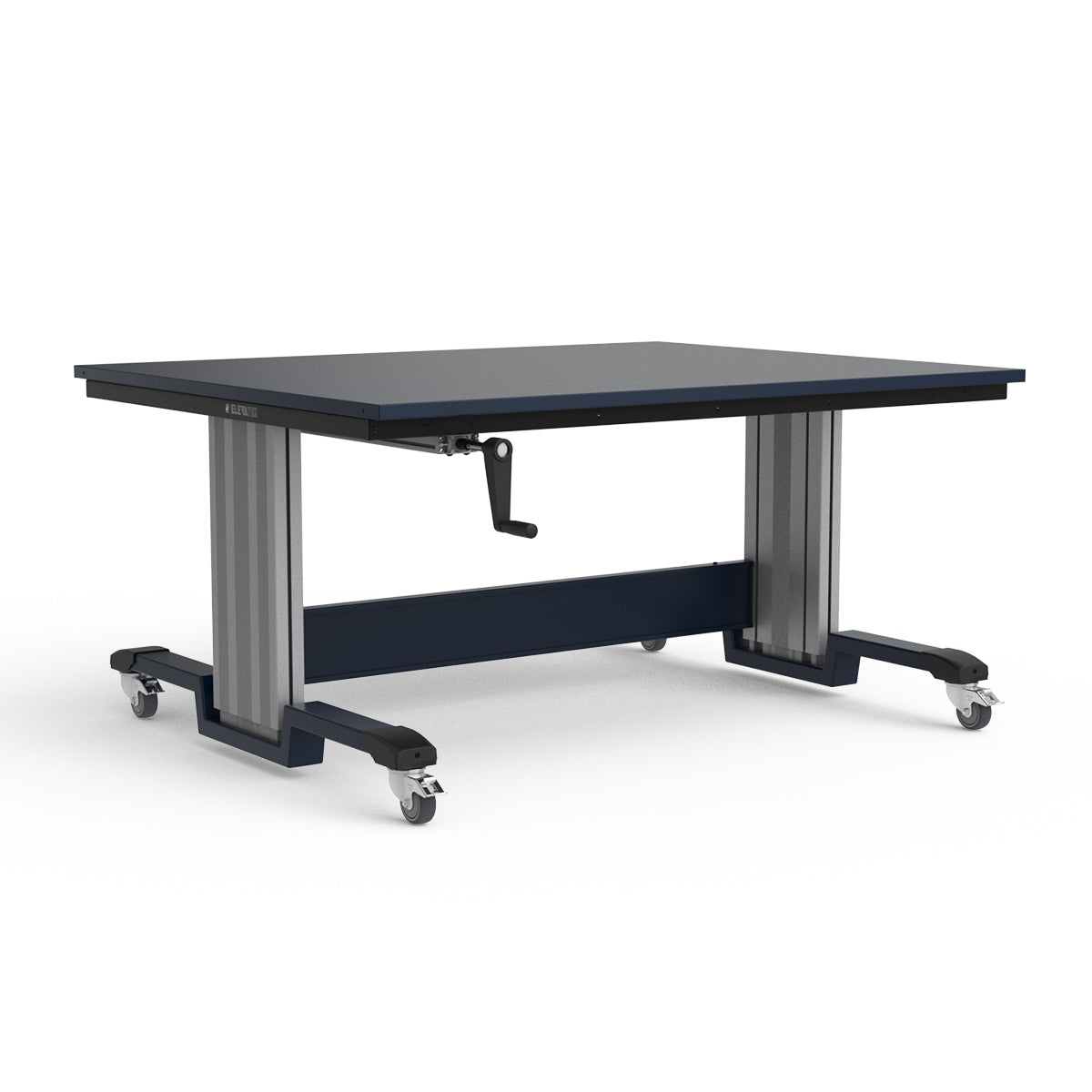 Mobile Adjustable Height Workbench - Painted Steel Top