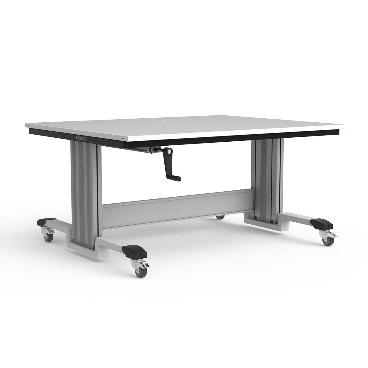 Mobile Adjustable Height Workbench - Painted Steel Top