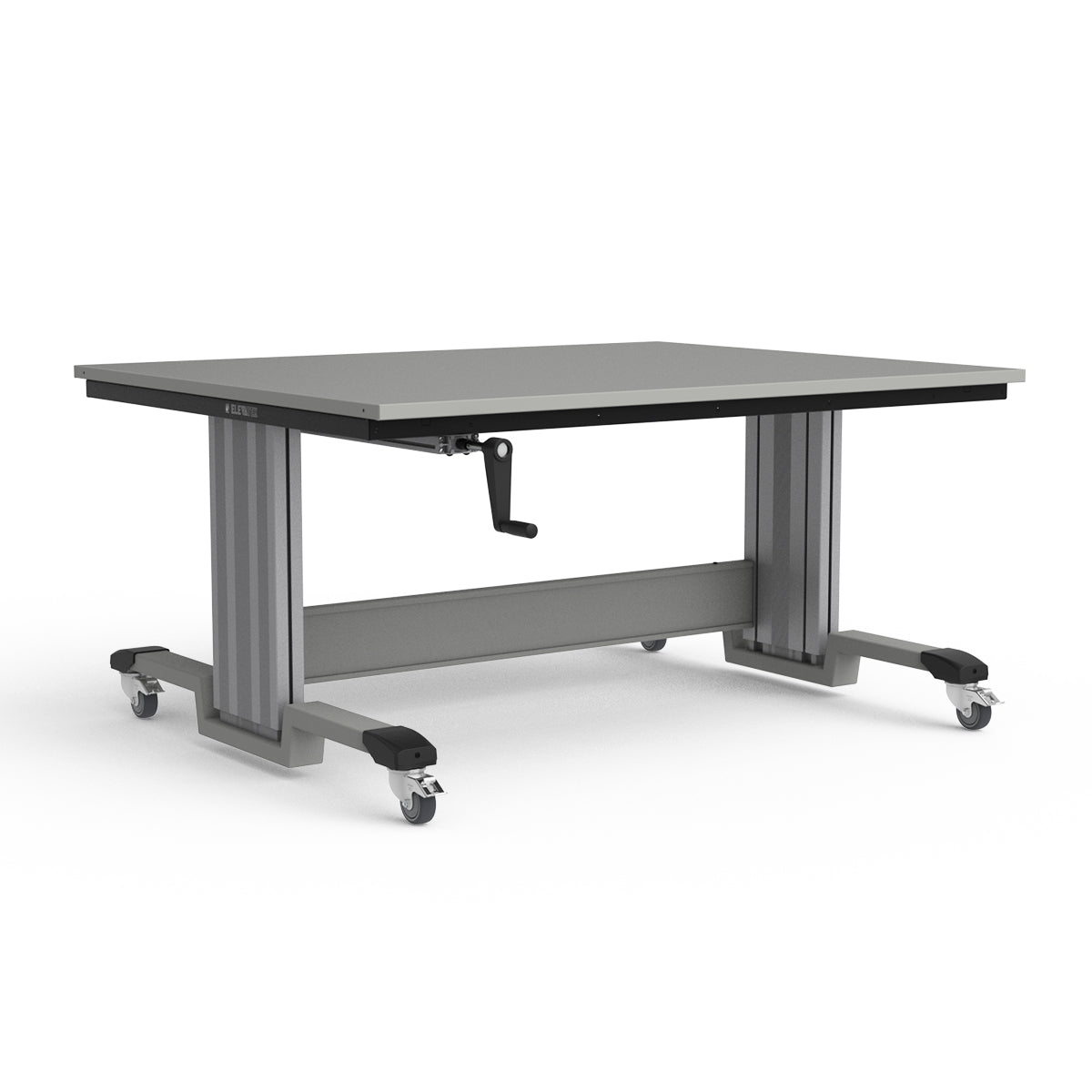 Mobile Adjustable Height Workbench - Painted Steel Top
