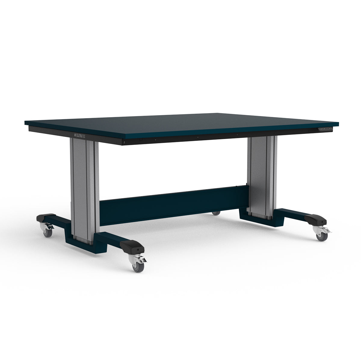 Mobile Adjustable Height Workbench - Painted Steel Top