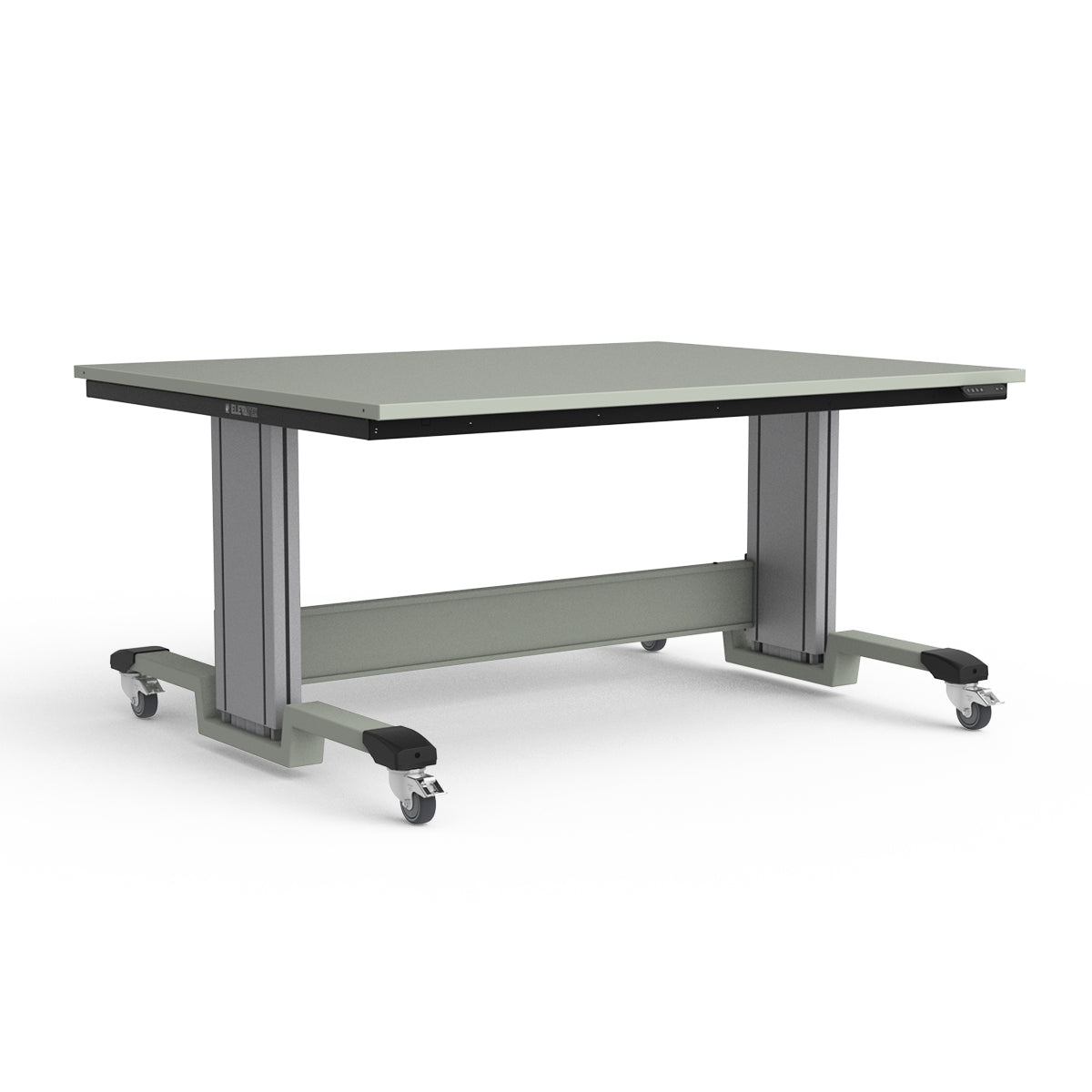 Mobile Adjustable Height Workbench - Painted Steel Top