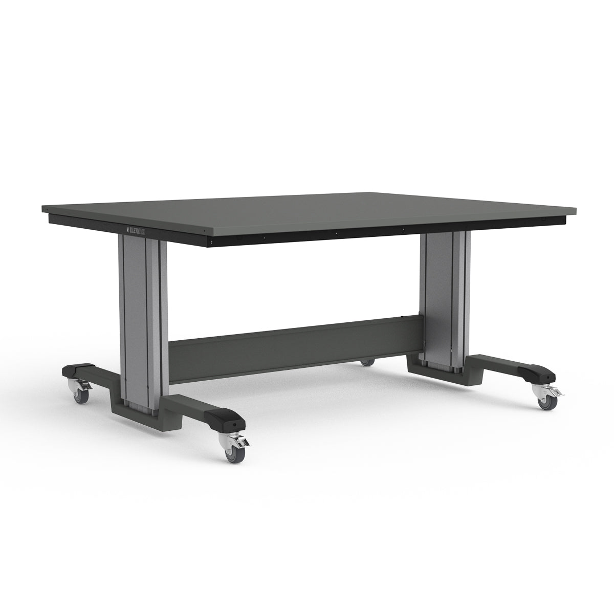 Mobile Adjustable Height Workbench - Painted Steel Top