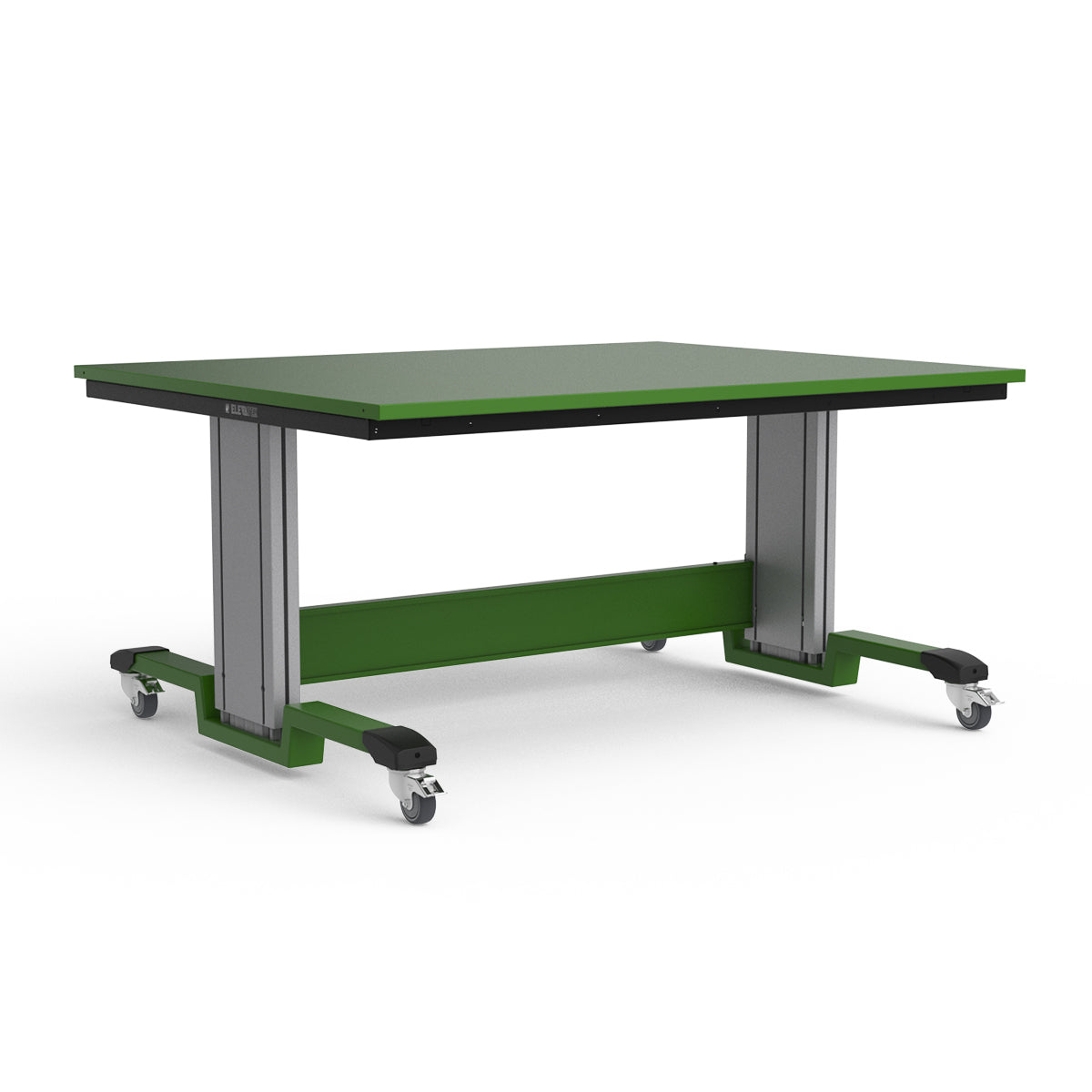 Mobile Adjustable Height Workbench - Painted Steel Top