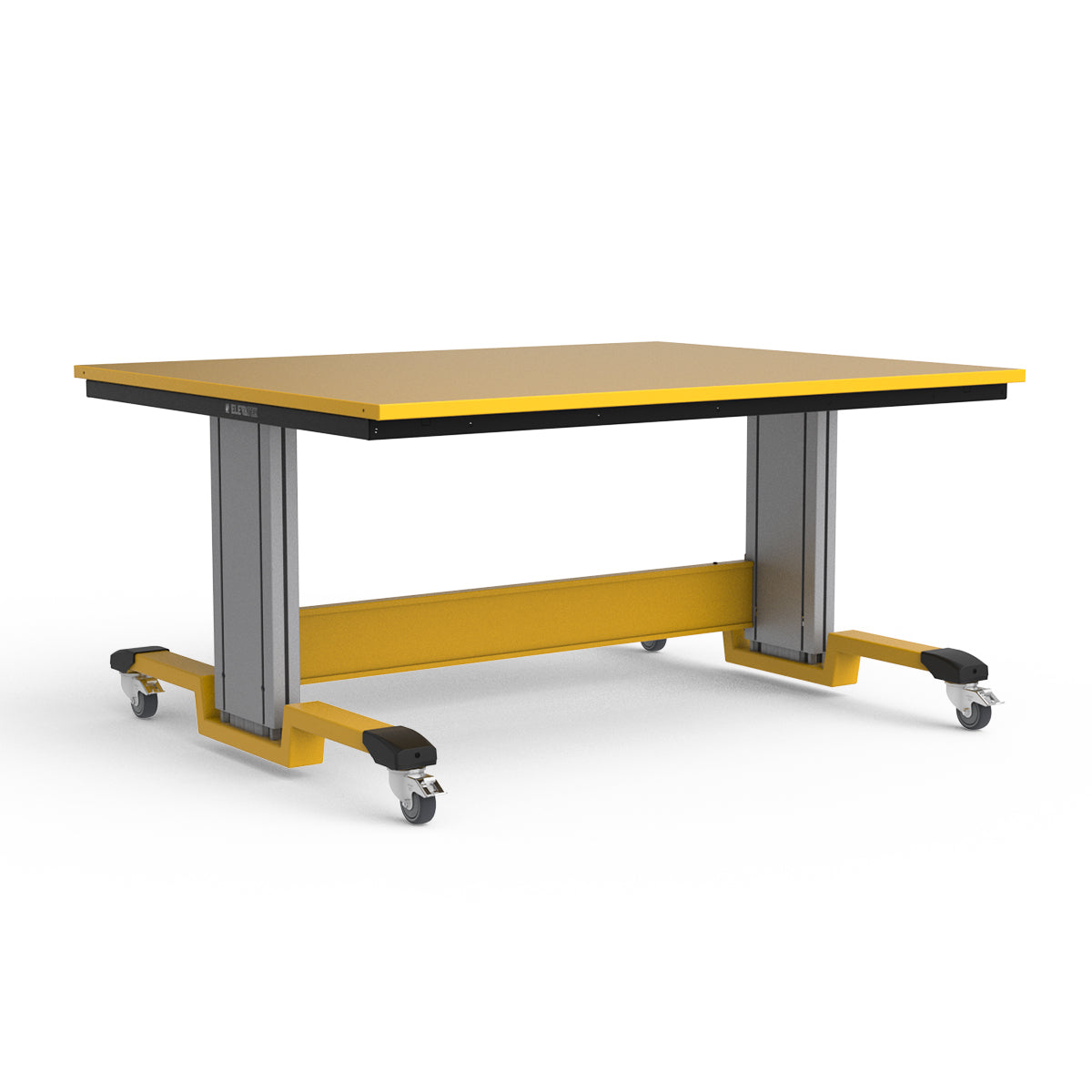 Mobile Adjustable Height Workbench - Painted Steel Top