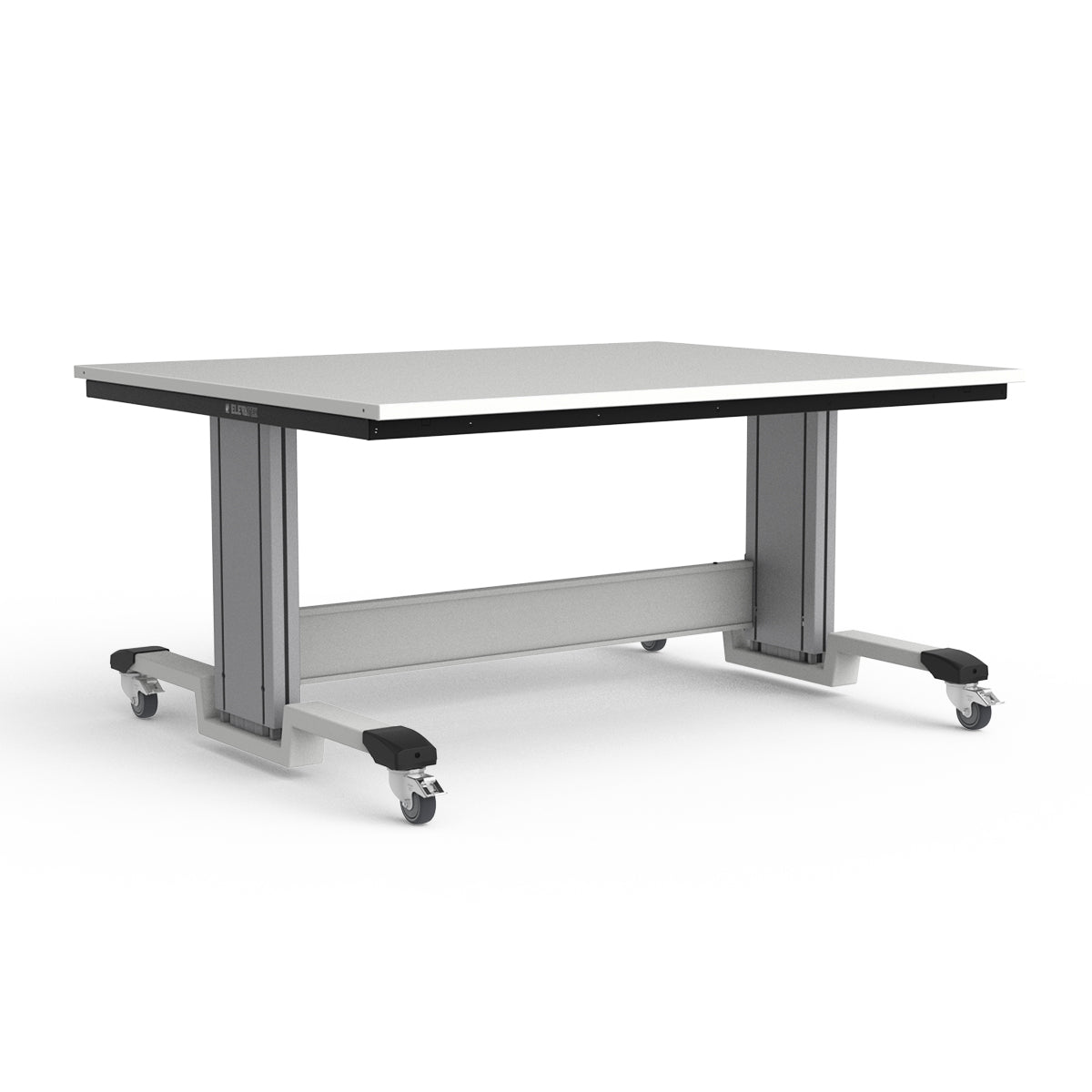 Mobile Adjustable Height Workbench - Painted Steel Top