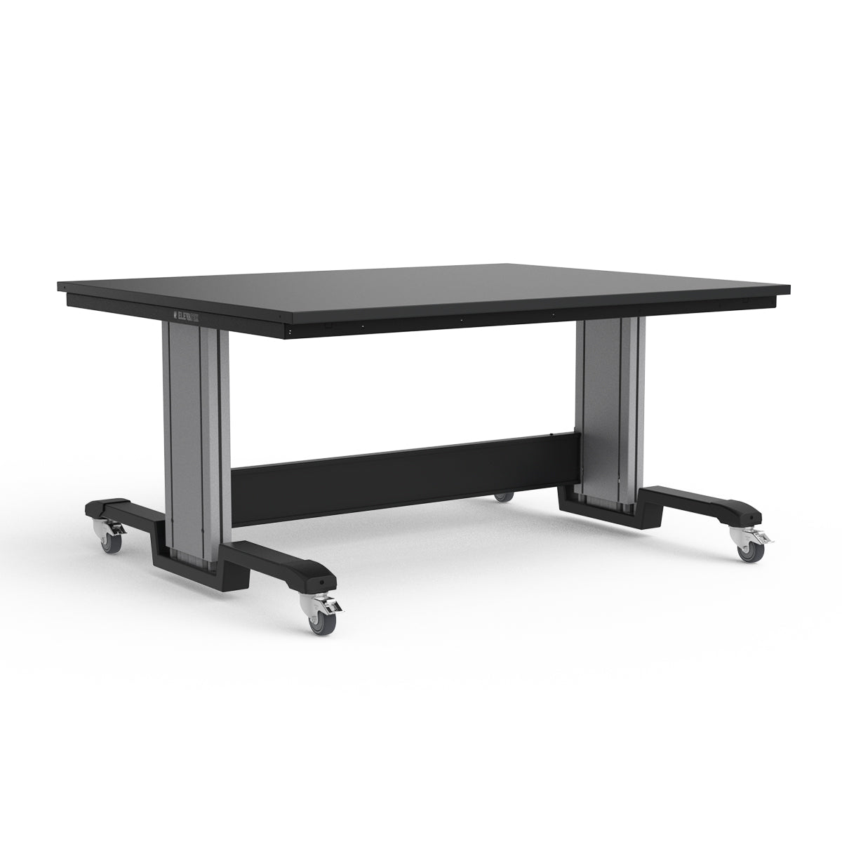 Mobile Adjustable Height Workbench - Painted Steel Top