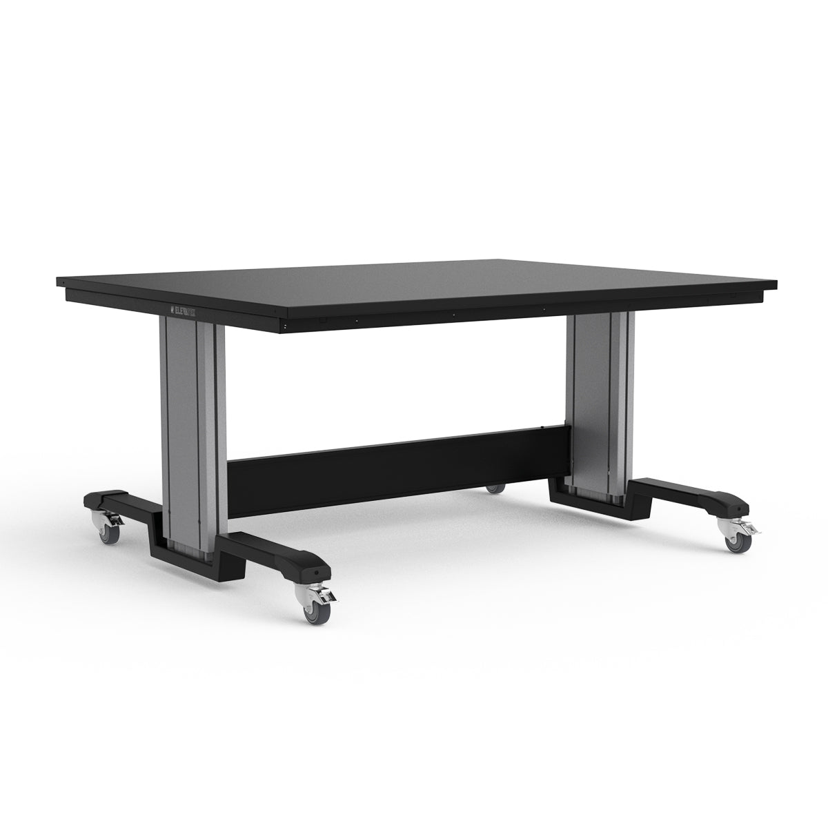 Mobile Adjustable Height Workbench - Painted Steel Top