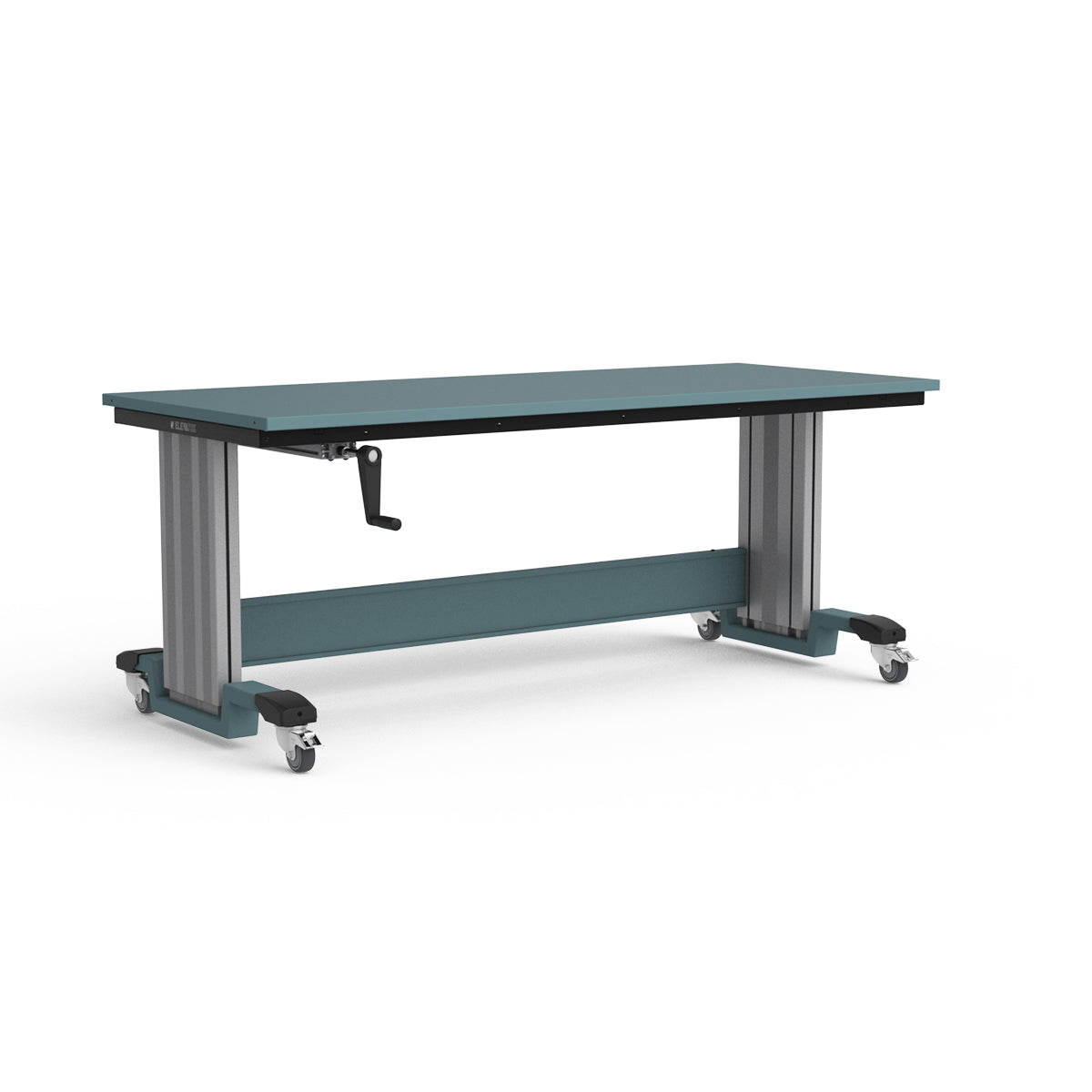 Mobile Adjustable Height Workbench - Painted Steel Top