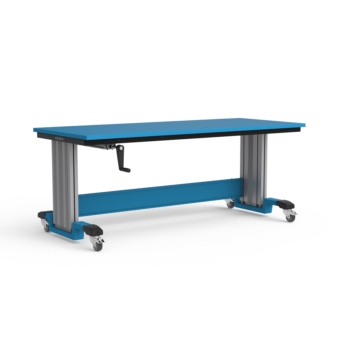 Mobile Adjustable Height Workbench - Painted Steel Top