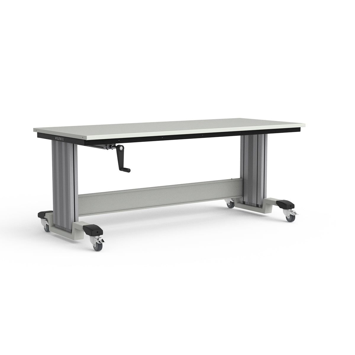 Mobile Adjustable Height Workbench - Painted Steel Top