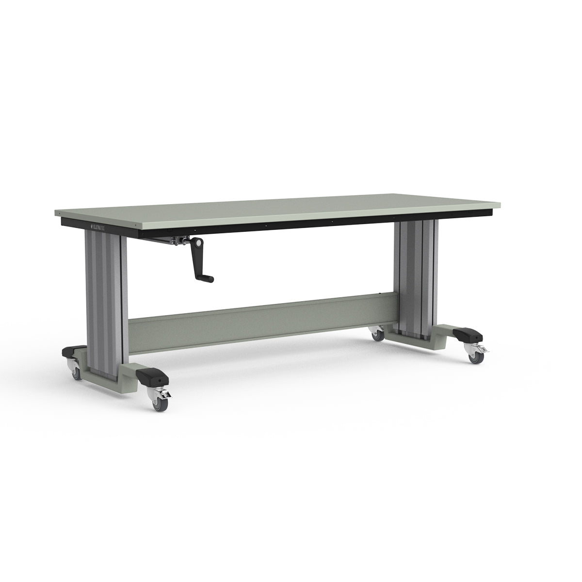 Mobile Adjustable Height Workbench - Painted Steel Top