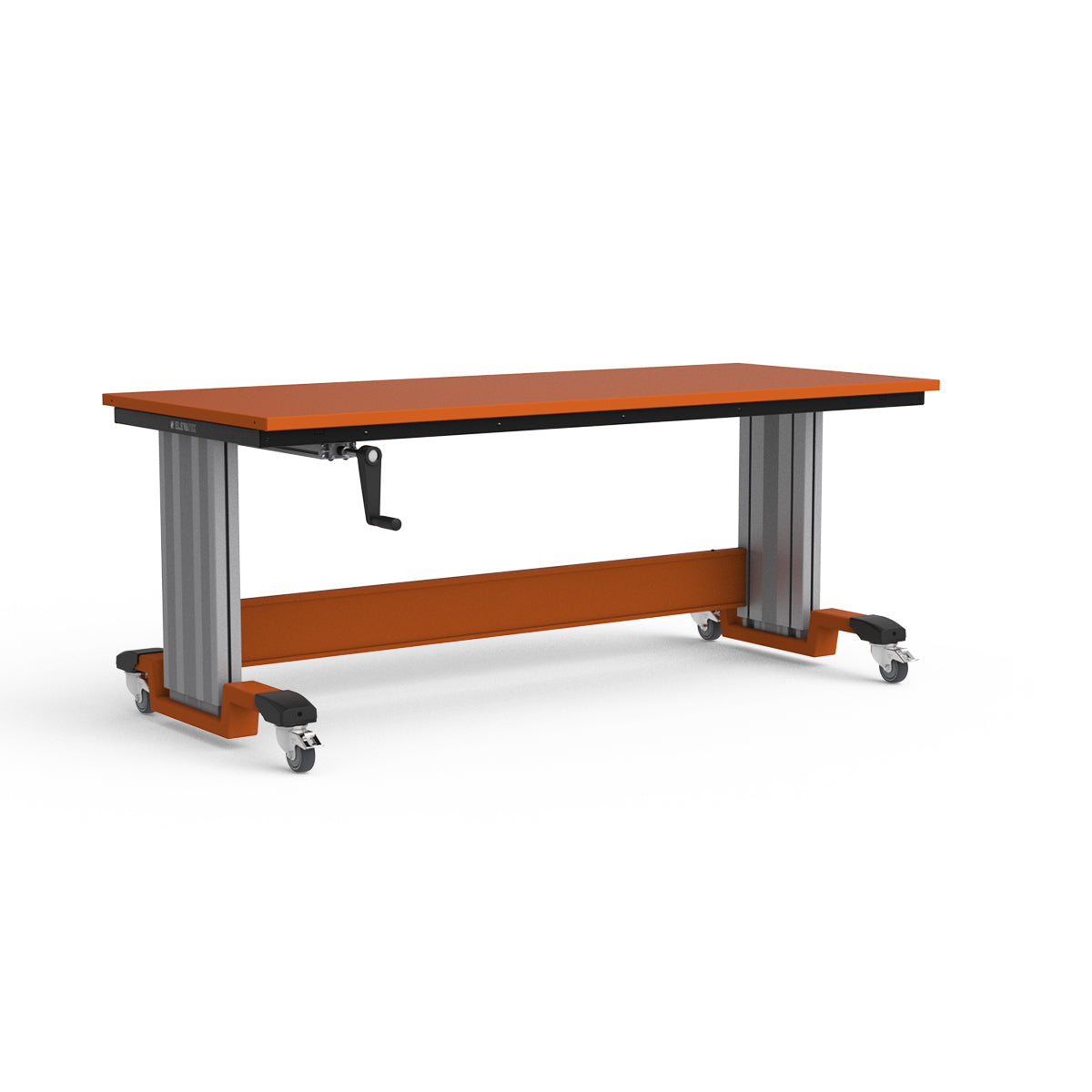 Mobile Adjustable Height Workbench - Painted Steel Top