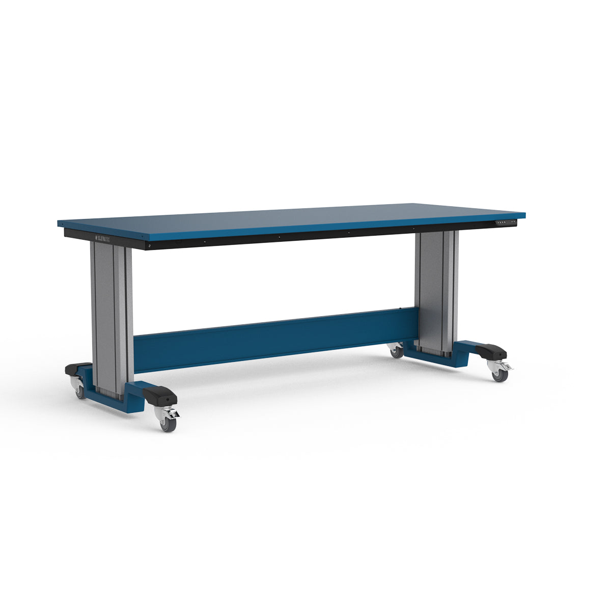 Mobile Adjustable Height Workbench - Painted Steel Top