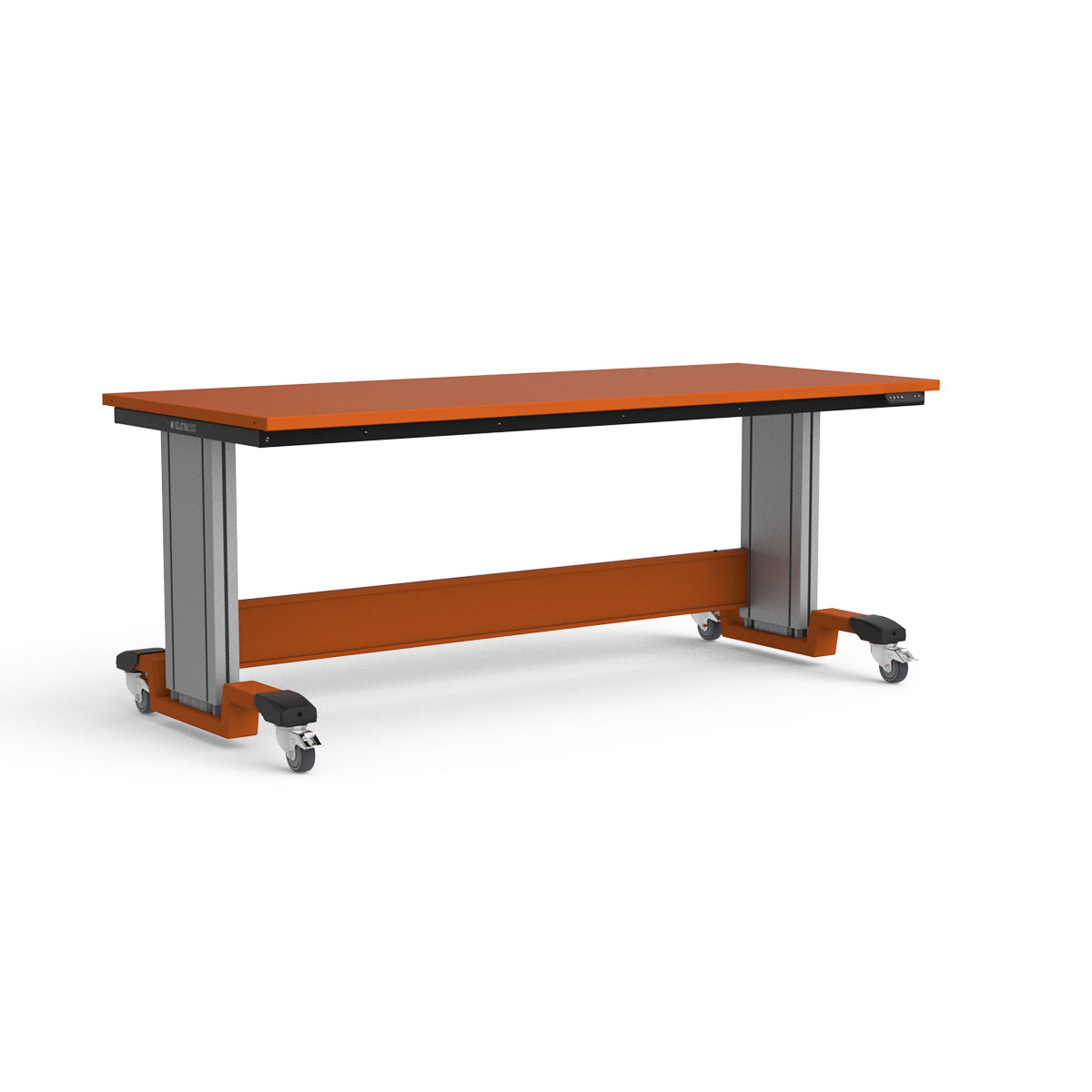 Mobile Adjustable Height Workbench - Painted Steel Top