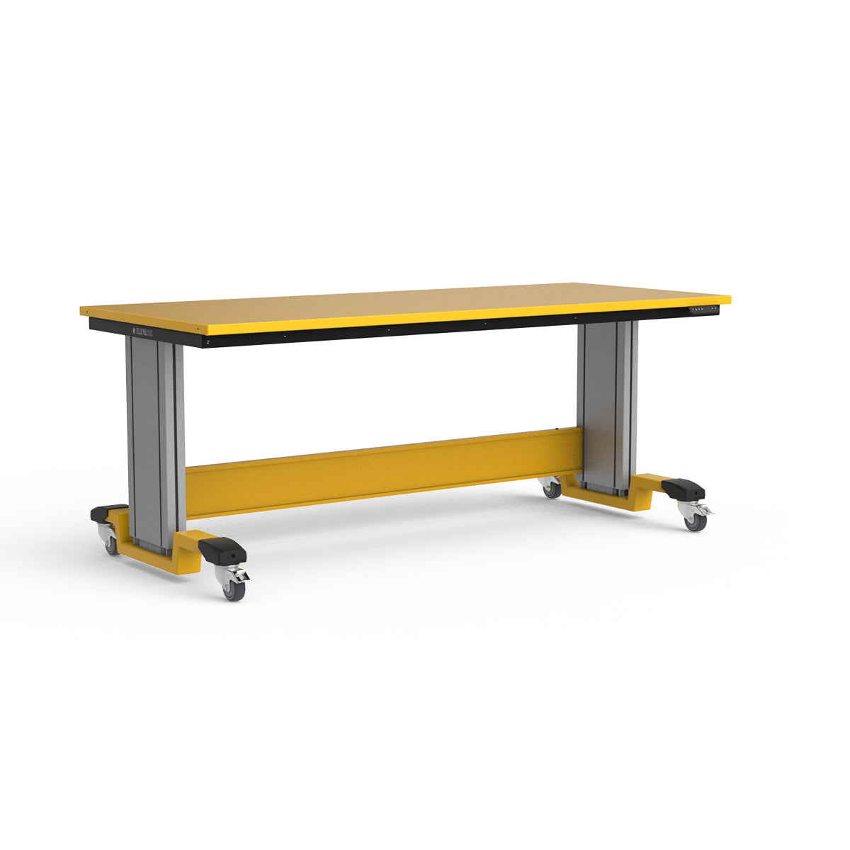 Mobile Adjustable Height Workbench - Painted Steel Top