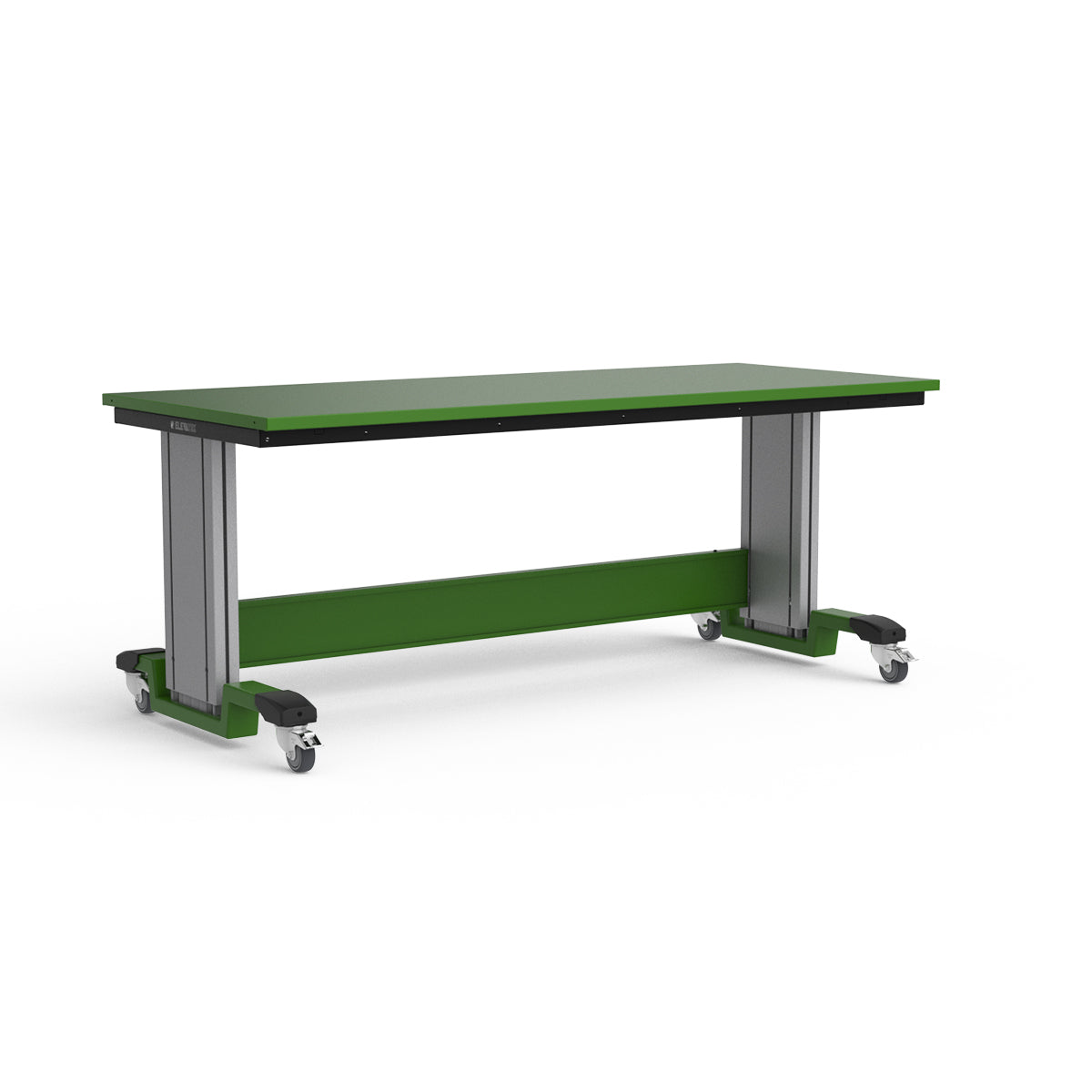 Mobile Adjustable Height Workbench - Painted Steel Top