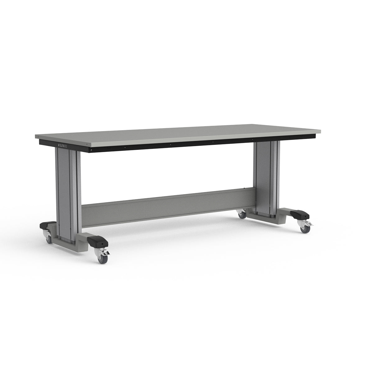 Mobile Adjustable Height Workbench - Painted Steel Top