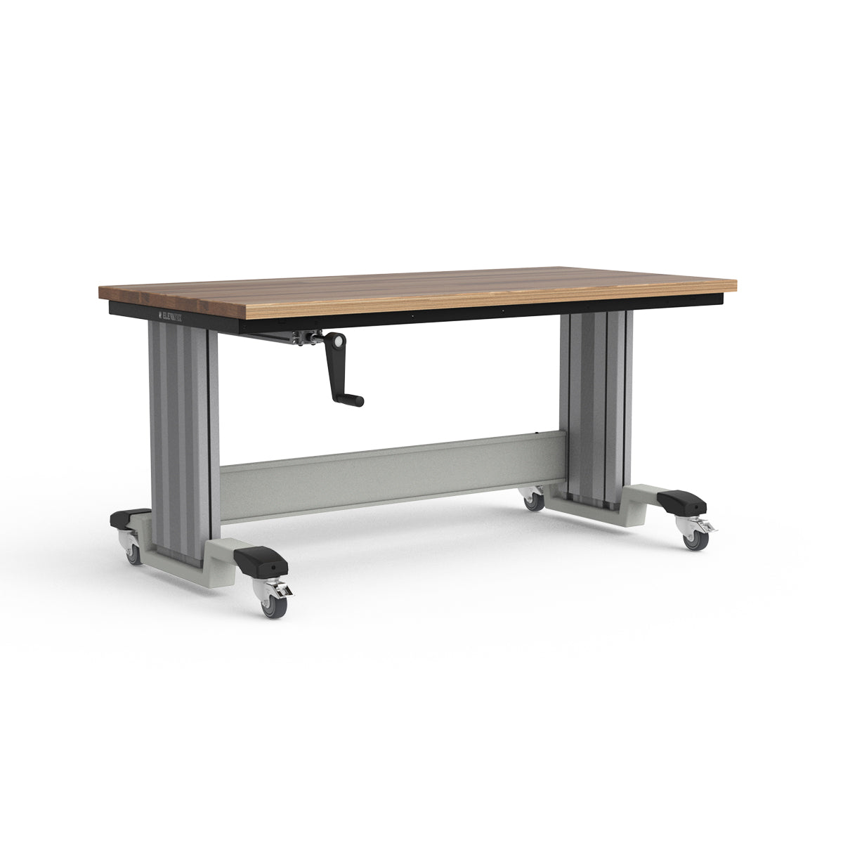 Mobile Adjustable Height Workbench - Laminated Wood Top