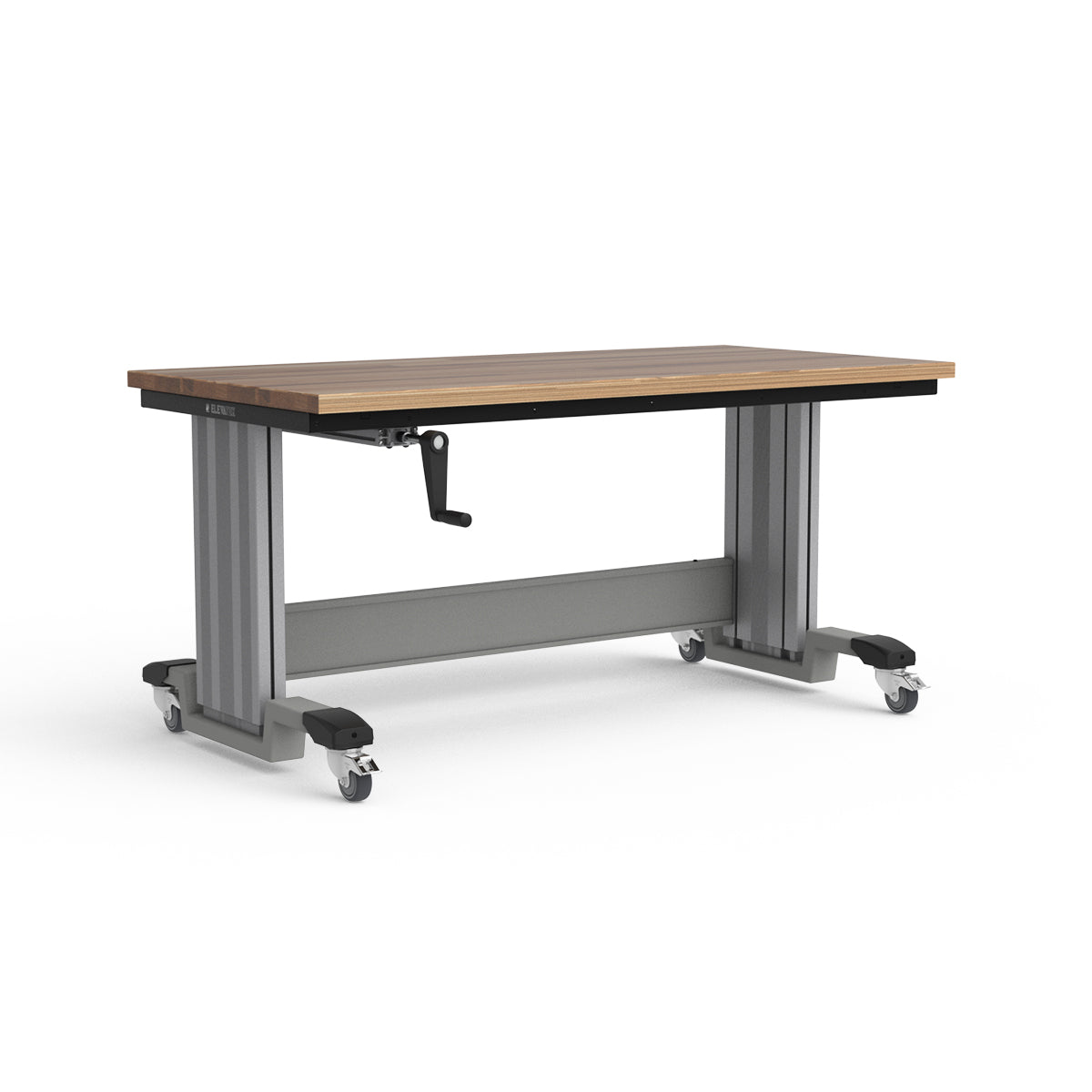 Mobile Adjustable Height Workbench - Laminated Wood Top