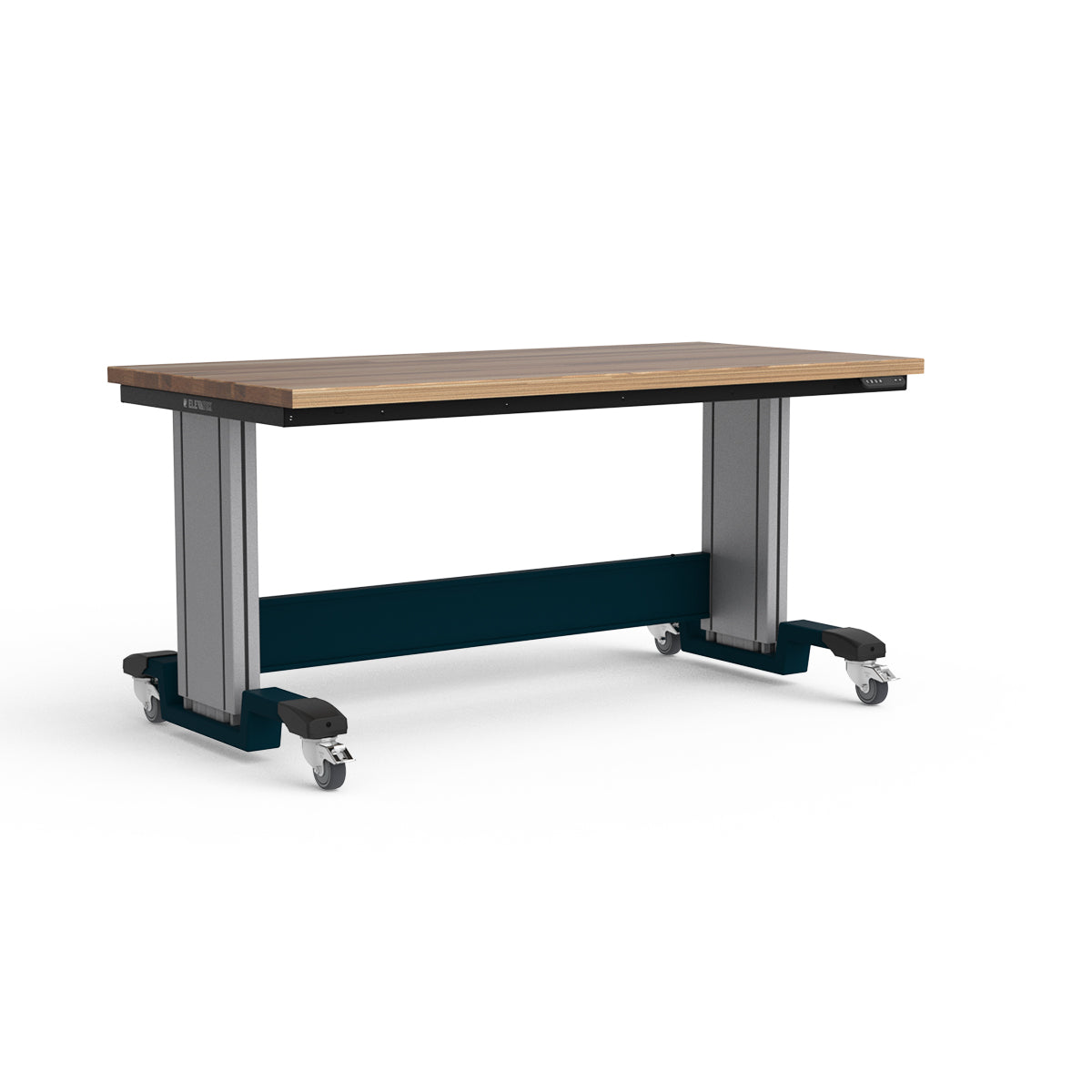Mobile Adjustable Height Workbench - Laminated Wood Top