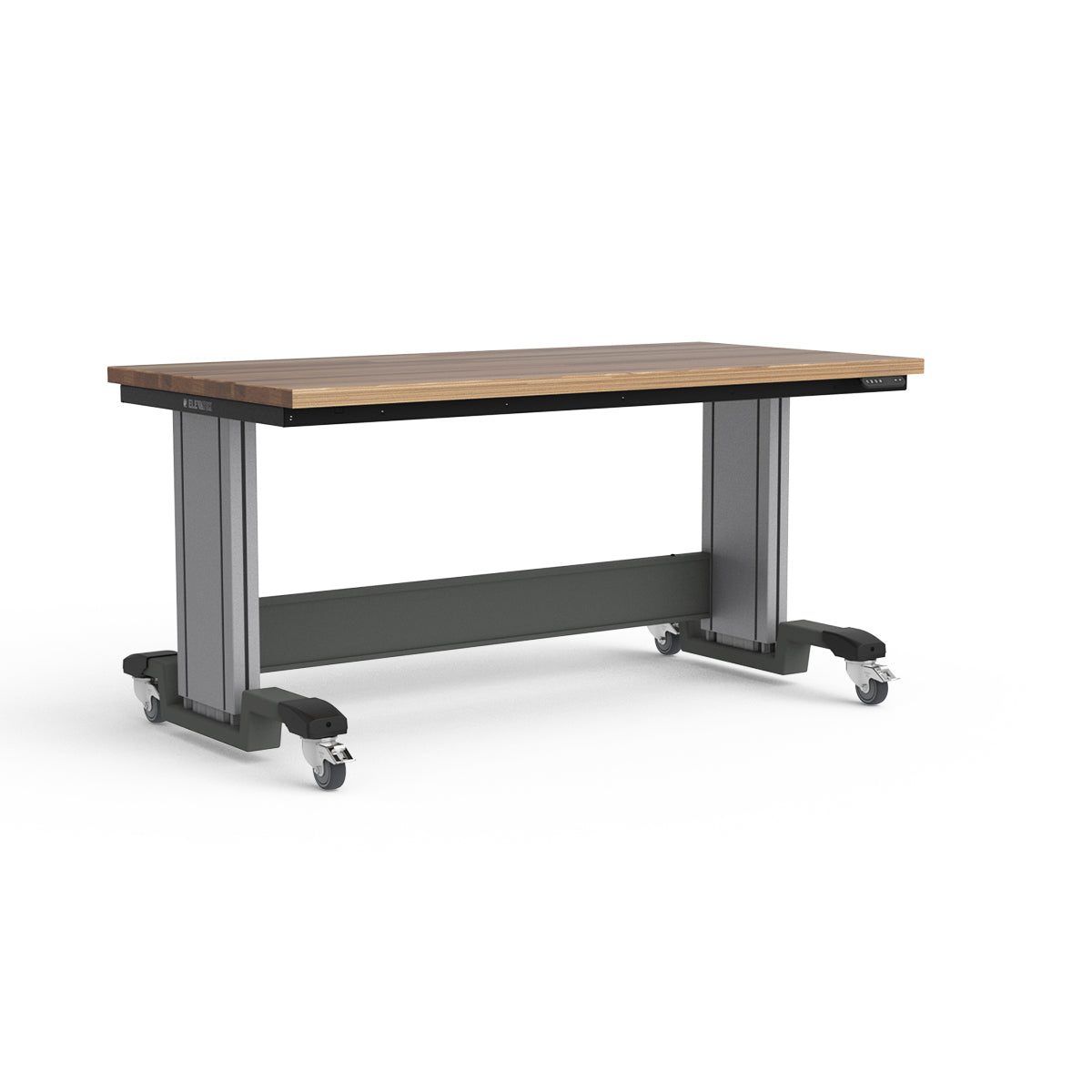Mobile Adjustable Height Workbench - Laminated Wood Top