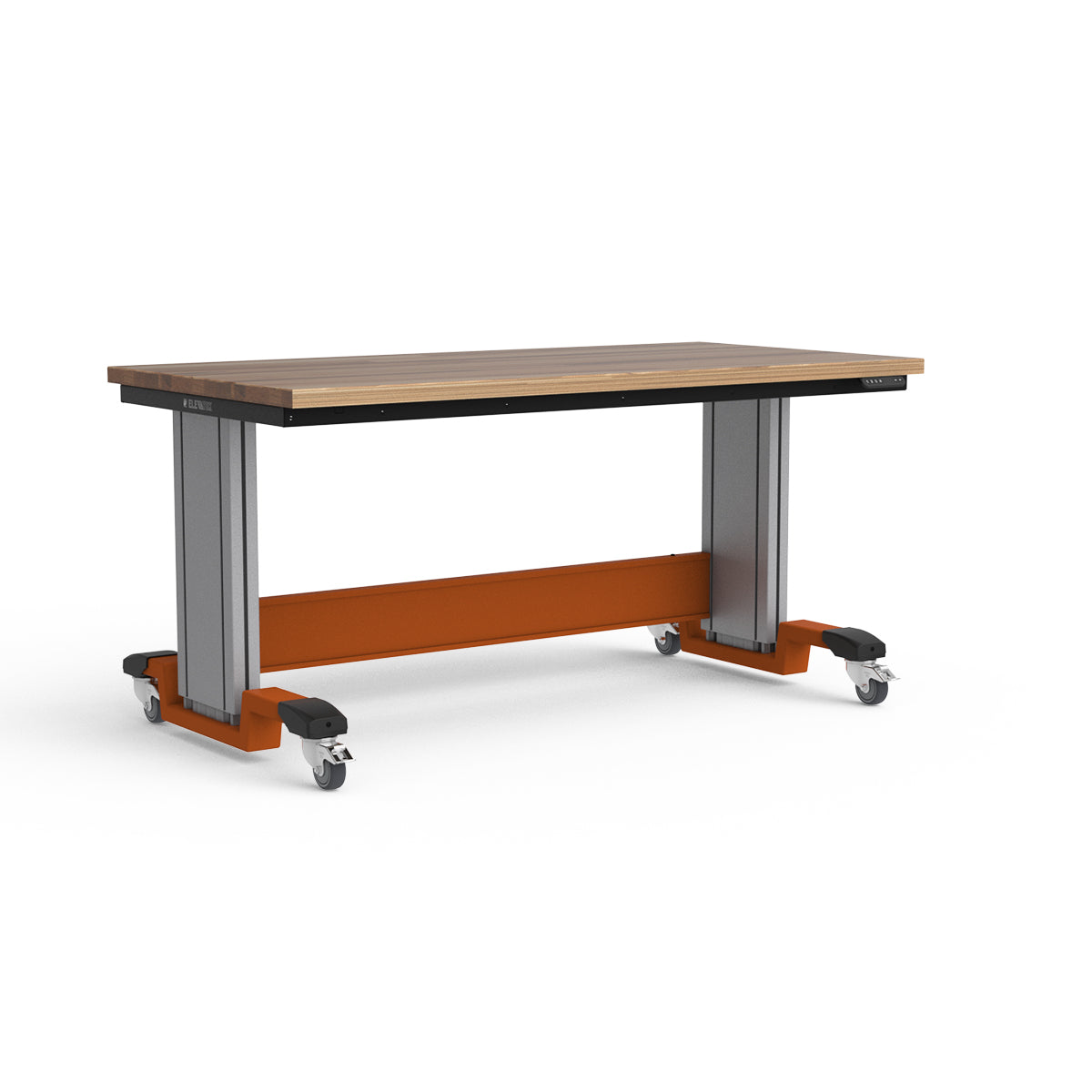 Mobile Adjustable Height Workbench - Laminated Wood Top