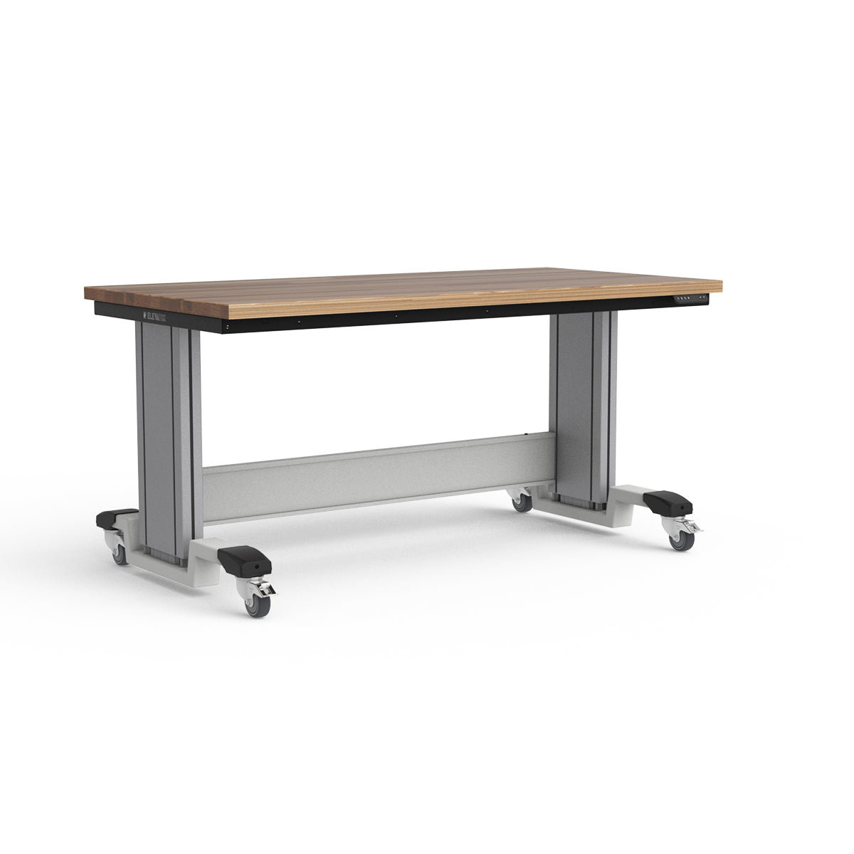 Mobile Adjustable Height Workbench - Laminated Wood Top