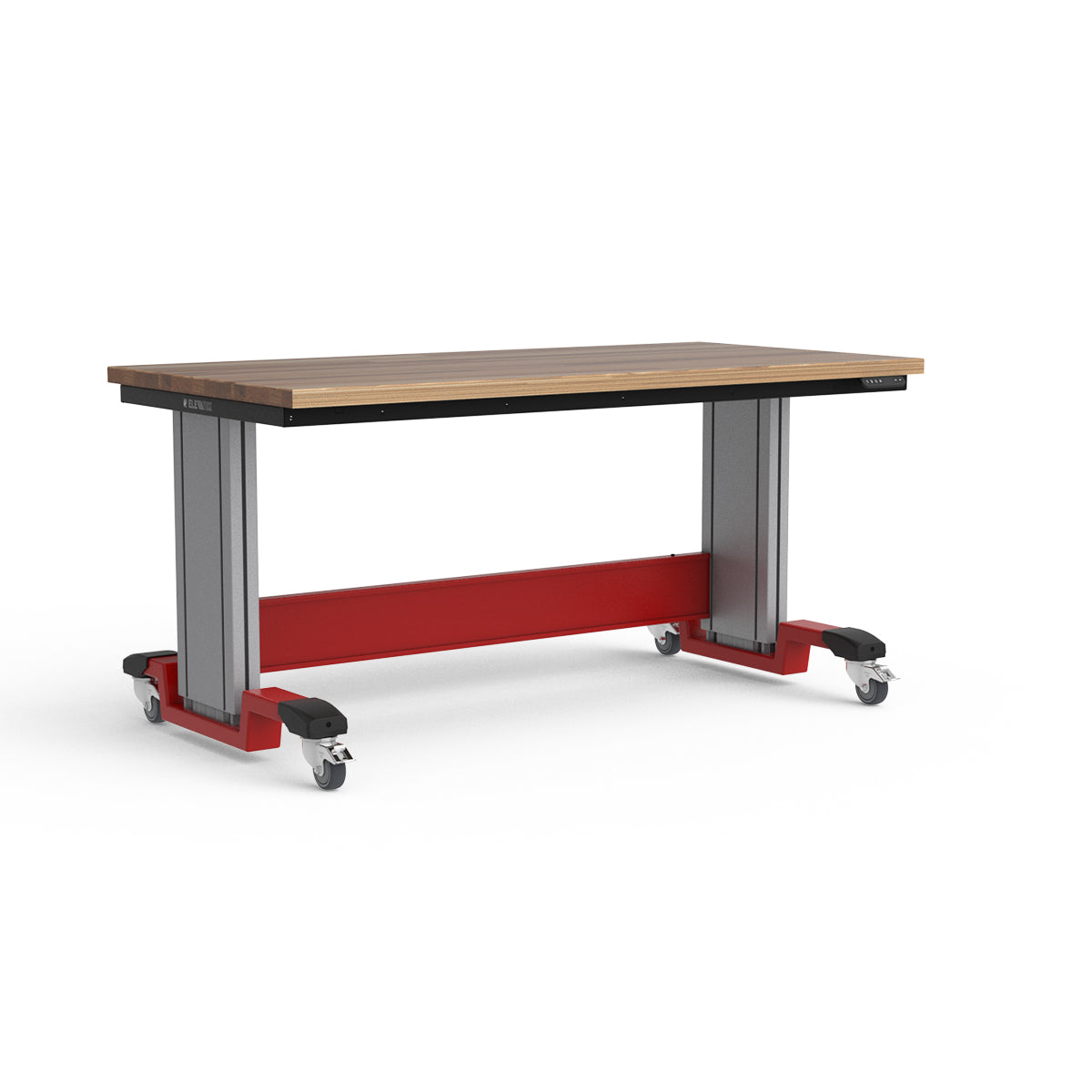 Mobile Adjustable Height Workbench - Laminated Wood Top