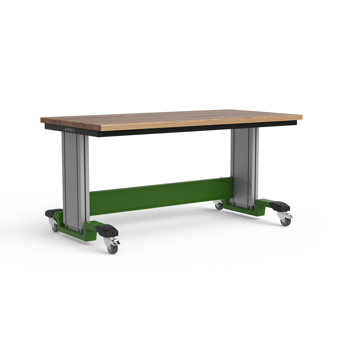 Mobile Adjustable Height Workbench - Laminated Wood Top