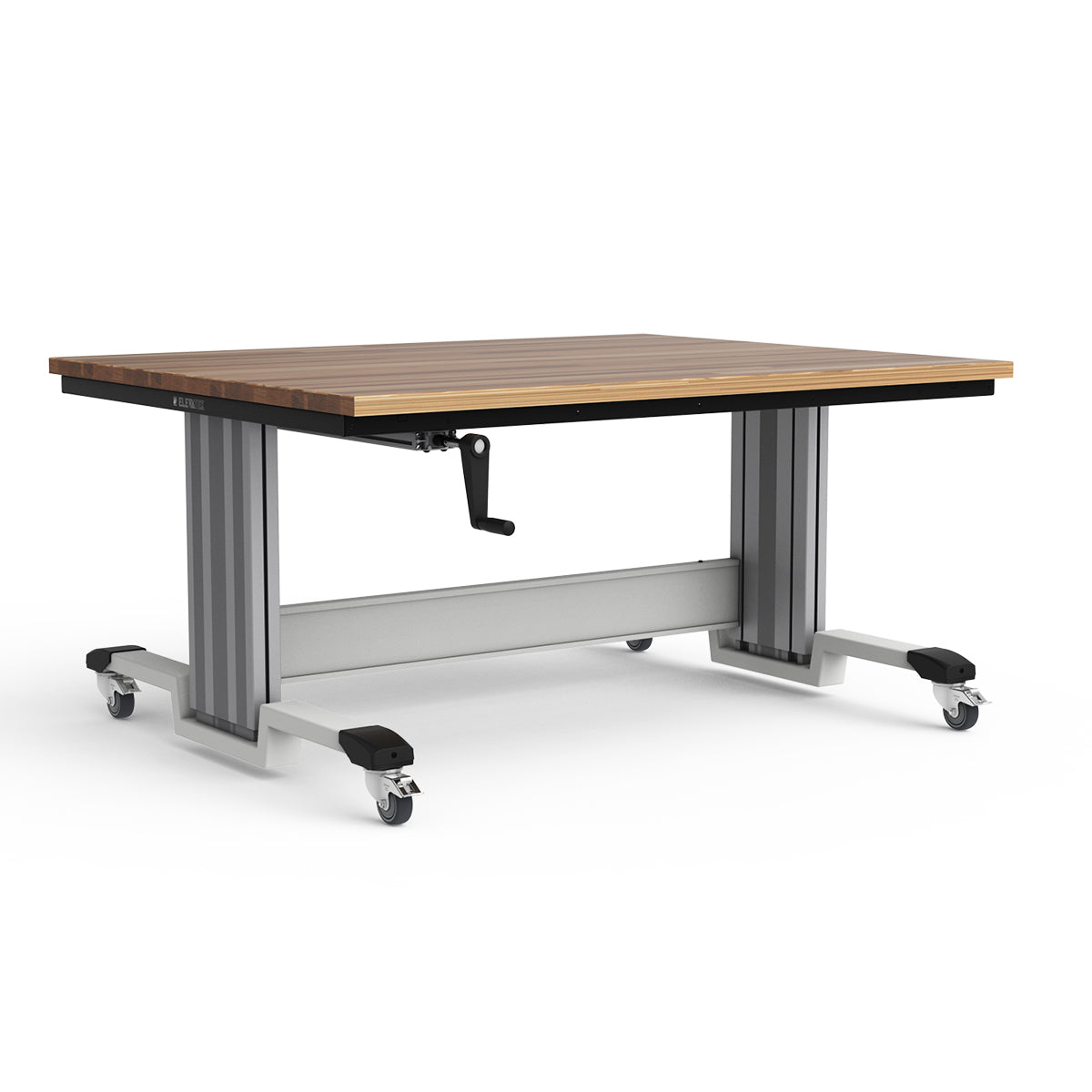 Mobile Adjustable Height Workbench - Laminated Wood Top