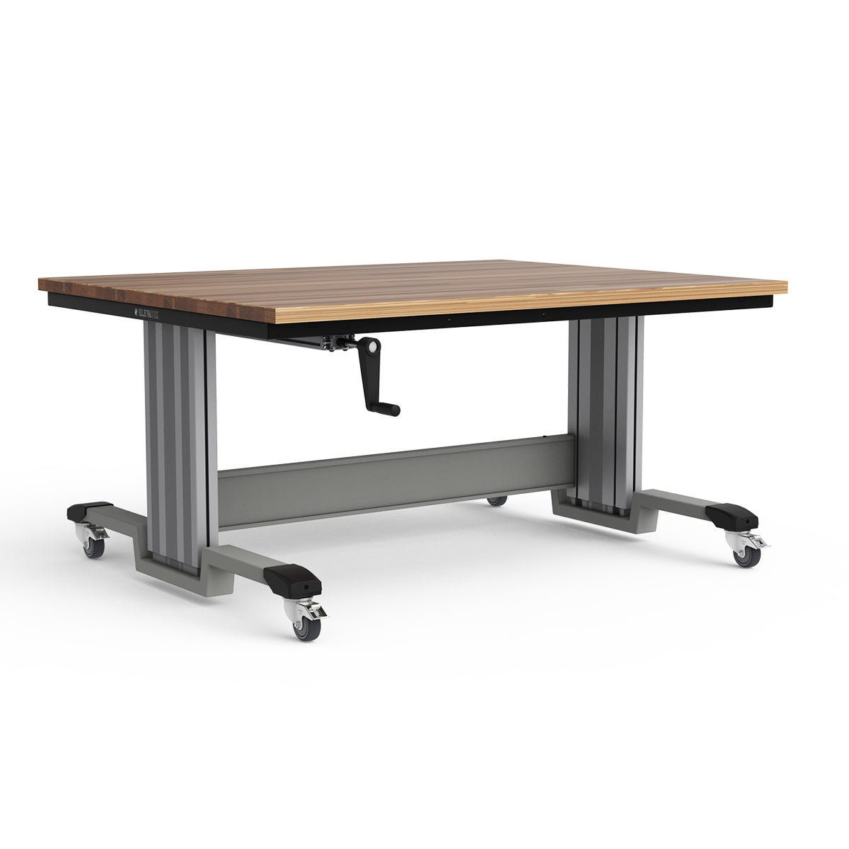 Mobile Adjustable Height Workbench - Laminated Wood Top