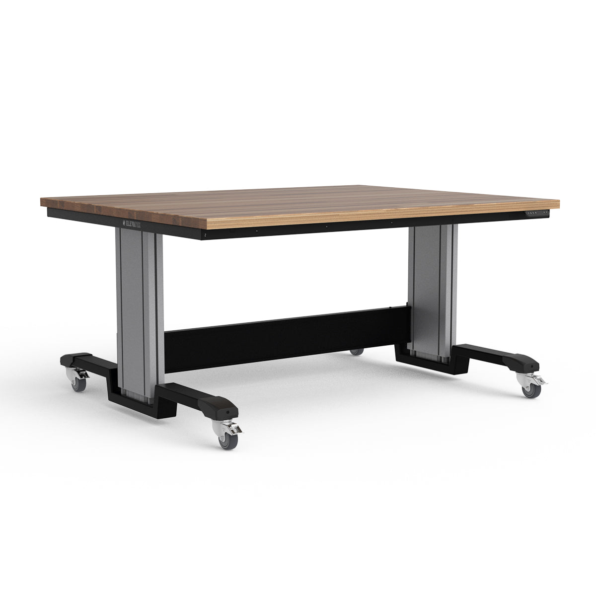 Mobile Adjustable Height Workbench - Laminated Wood Top