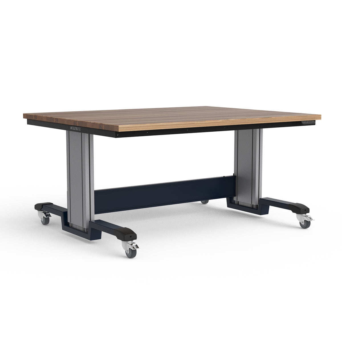 Mobile Adjustable Height Workbench - Laminated Wood Top