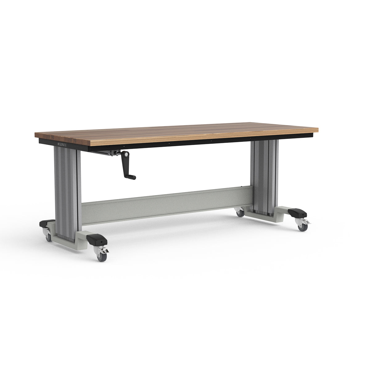 Mobile Adjustable Height Workbench - Laminated Wood Top
