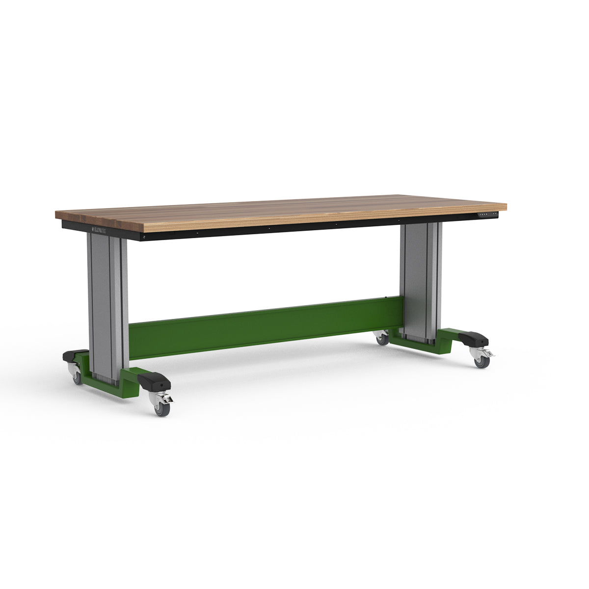 Mobile Adjustable Height Workbench - Laminated Wood Top