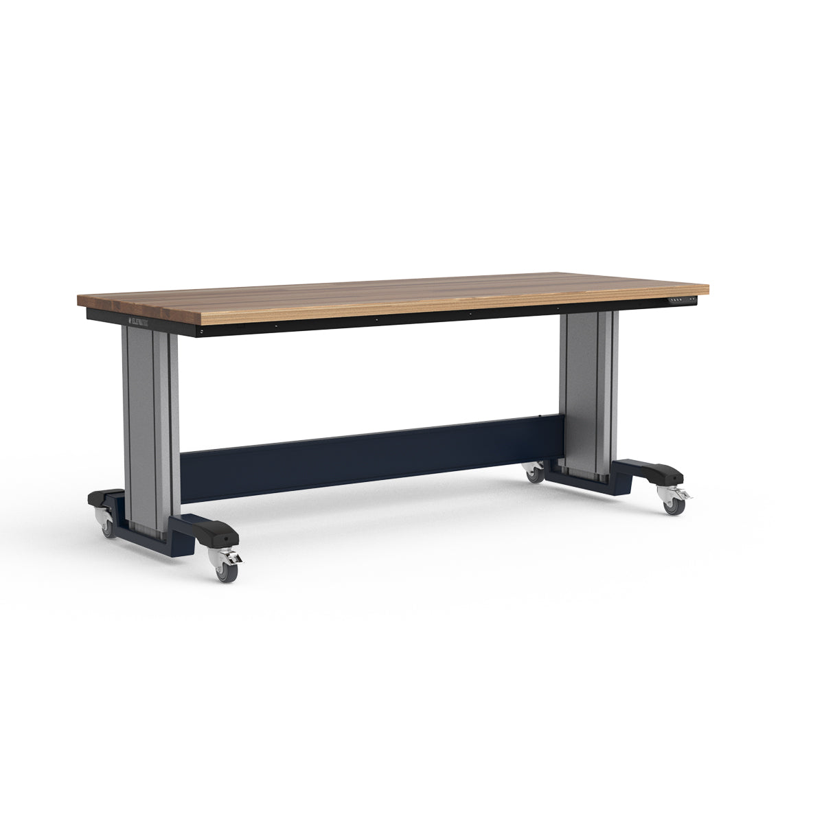 Mobile Adjustable Height Workbench - Laminated Wood Top