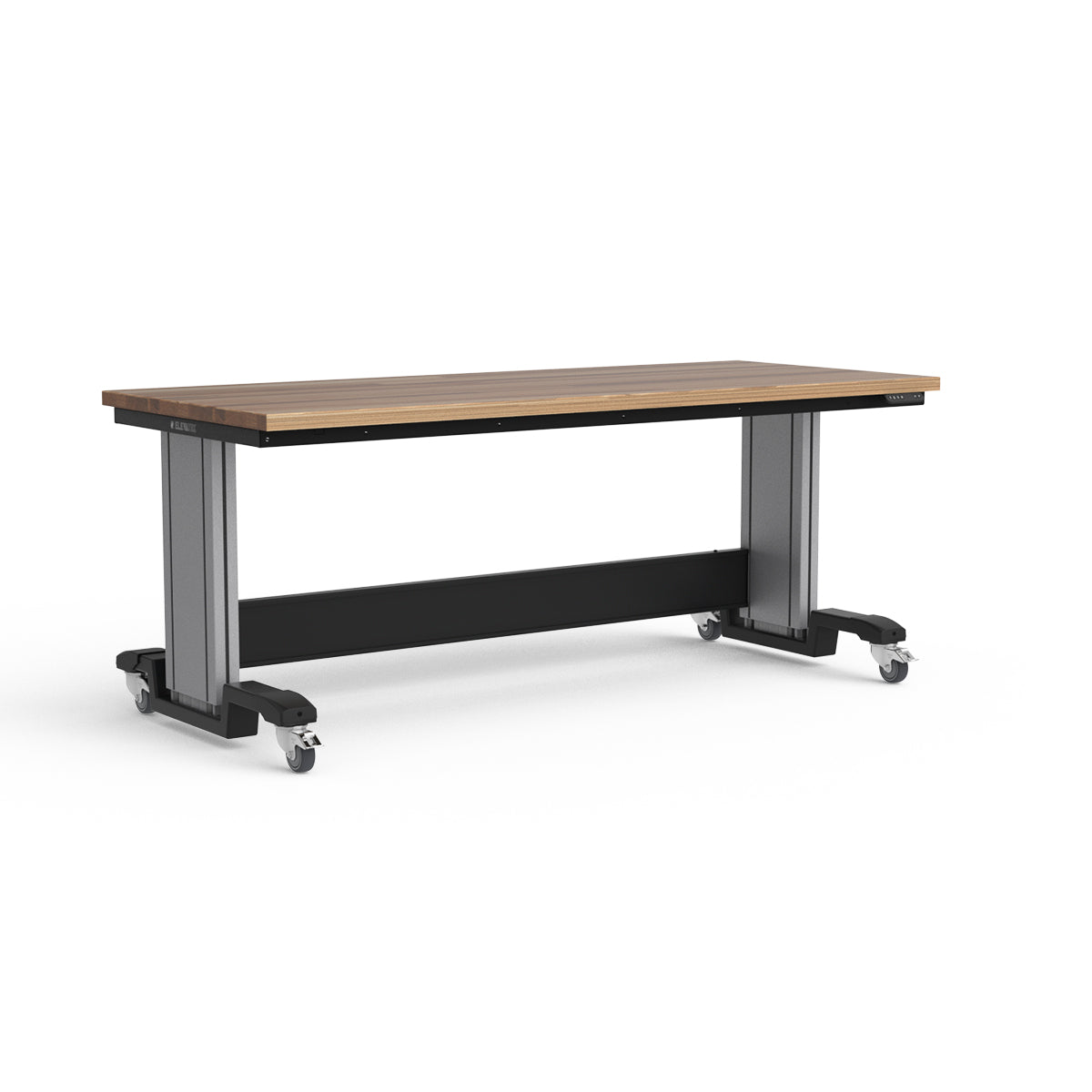 Mobile Adjustable Height Workbench - Laminated Wood Top